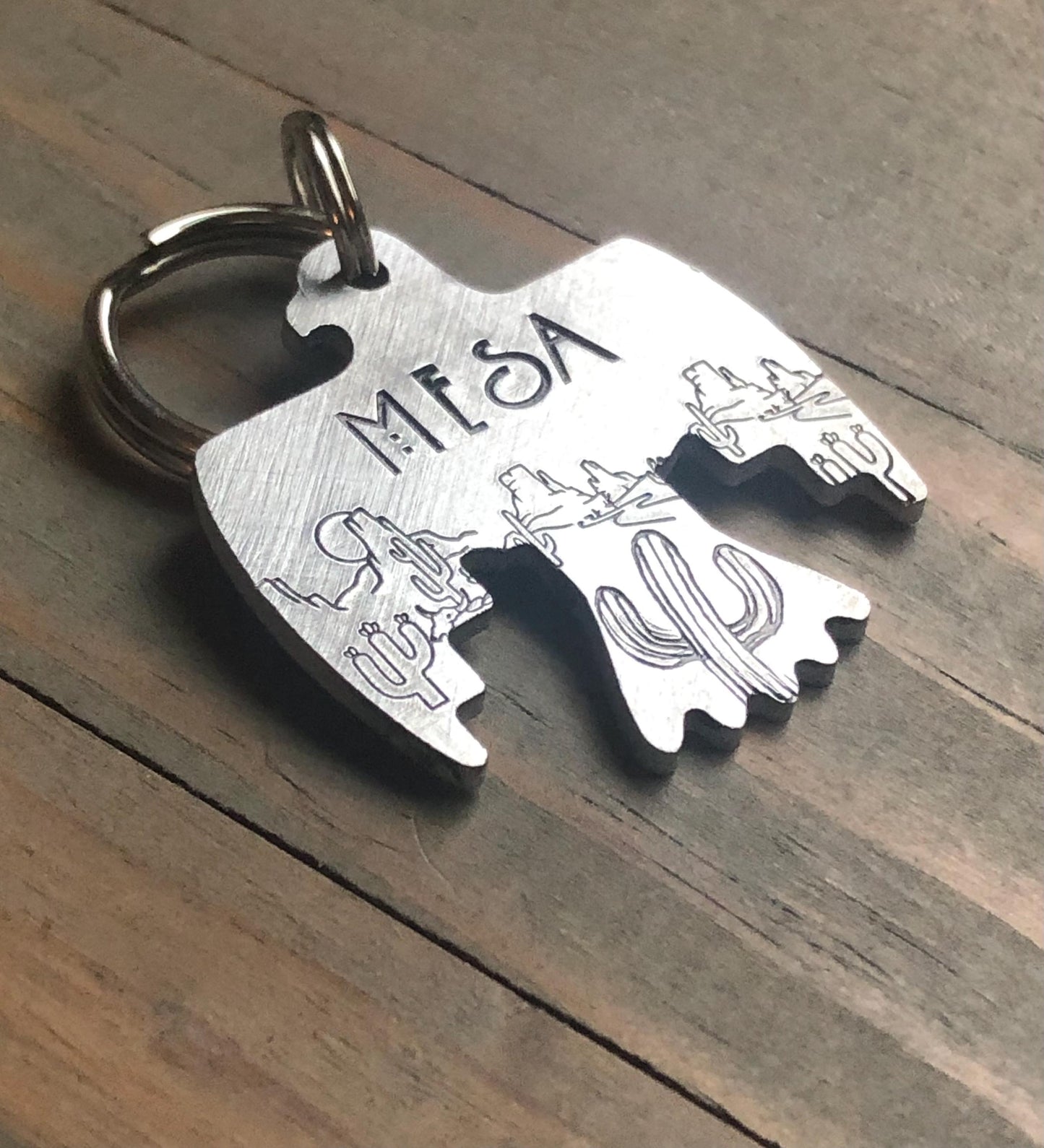 Thunderbird Dog Tag - Western Pet Tag - Dog Collar Tag - Hand Stamped ID Tag - Desert Cactus - Cowboy - Custom - Personalized - Aztec