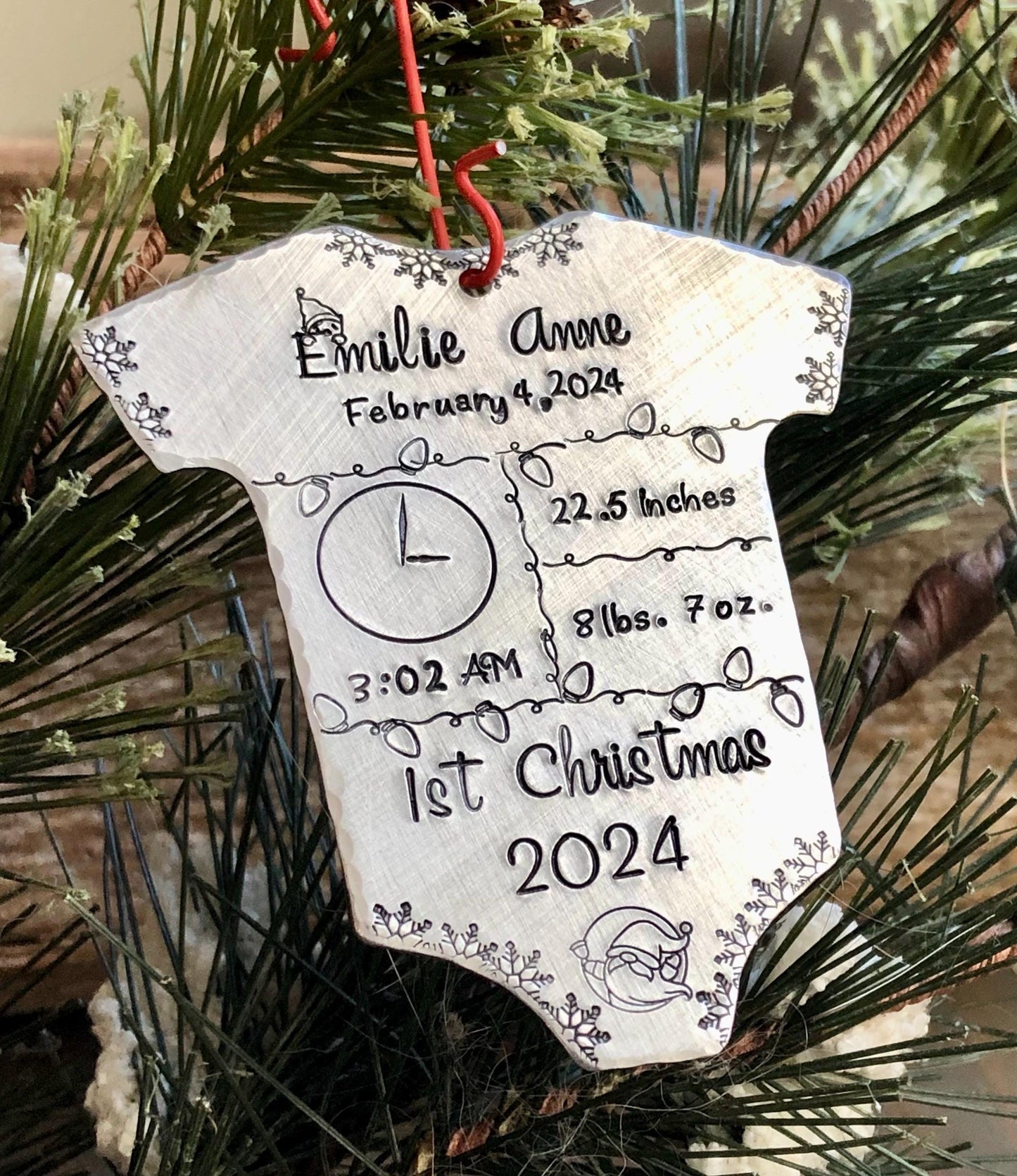 Personalized Baby's First Christmas Ornament - 1st Christmas Ornament with Baby Stats, Customized Birth Announcement Keepsake, Gift for Baby