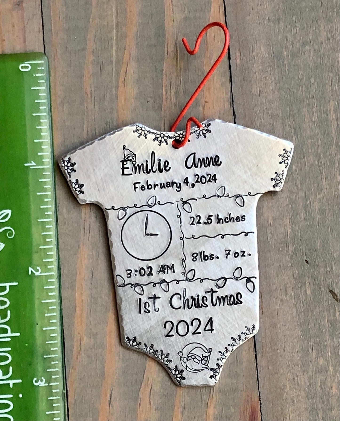 Personalized Baby's First Christmas Ornament - 1st Christmas Ornament with Baby Stats, Customized Birth Announcement Keepsake, Gift for Baby