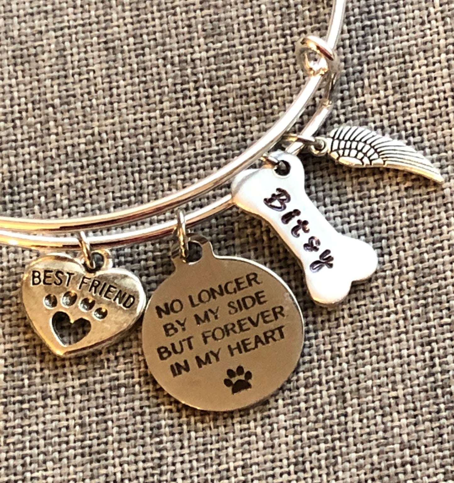 Dog Memorial/Remembrance Bangle Bracelet