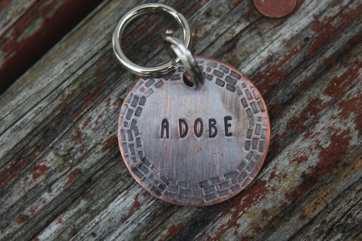Custom Hand Stamped Dog ID Tag, Personalized Dog Tag, Tag for Small Medium Dog, Copper Dog Tag, Aluminum Pet ID Tag, Hand Stamped Pet Tag