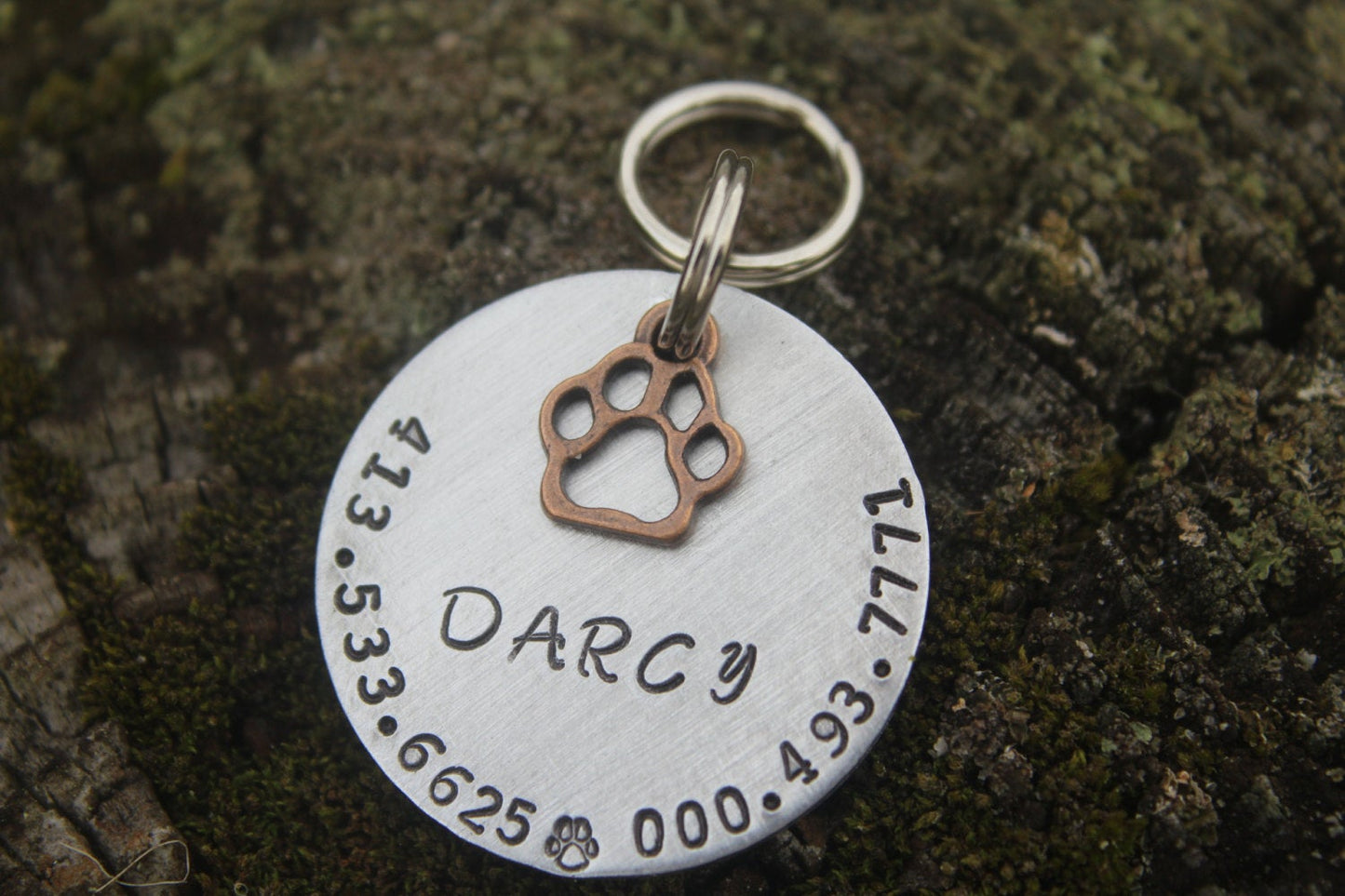 Custom Dog ID Tag-Personalized Pet ID-Paw Print Dog Tag-Custom Pet ID-The Darcy Tag