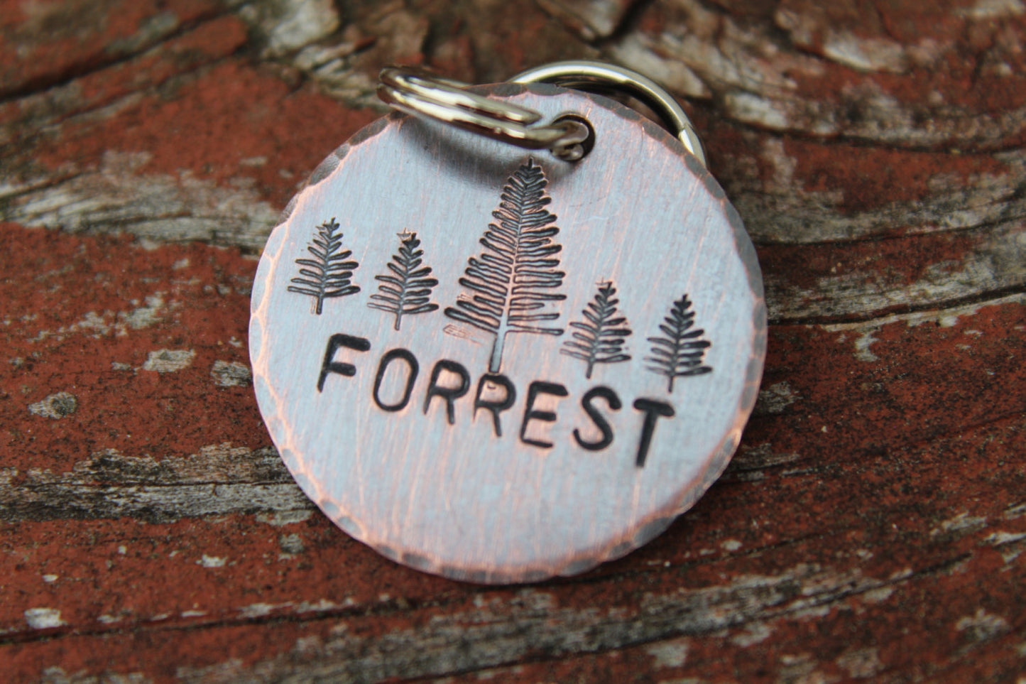 Custom Dog ID Tag-Forrest Handstamped Pet Tag- Tag for Small Medium Dog-Personalized Dog ID Tag-Pet Tag-Dog Tag-Tag for puppy