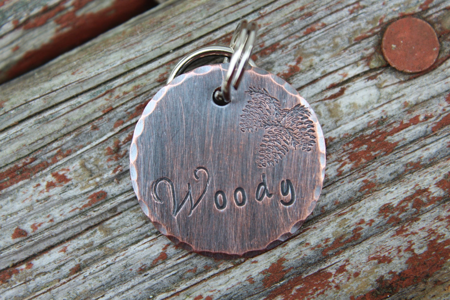 Custom Dog ID Tag-Pinecone Handstamped Pet Tag- Tag for Small Medium Dog-Personalized Dog ID Tag-Pet Tag-Dog Tag-Tag for puppy-Wilderness