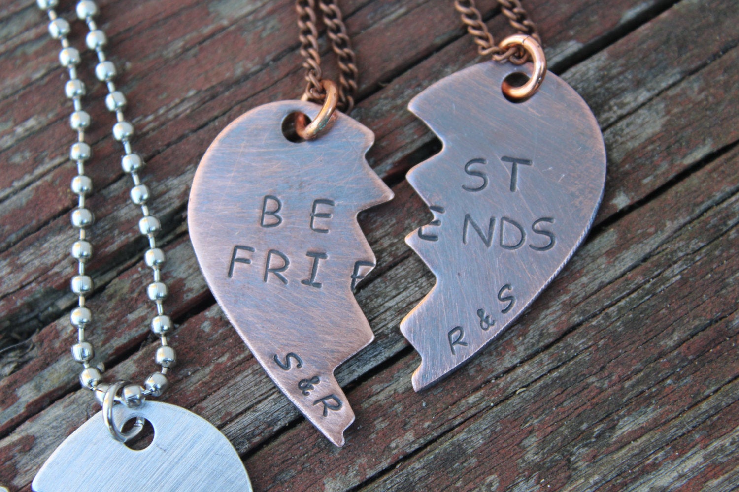 Best Friends Necklace-Best Bitches-Heart Jewelry-Christmas Gift for Friend-Gift for Besties-Personalized Friend Gift