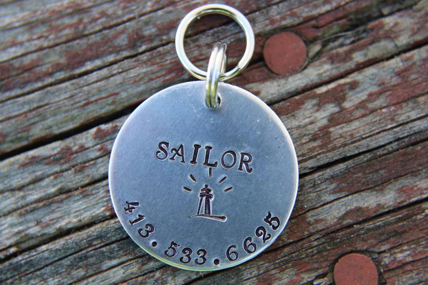 Custom Dog ID Tag-Lighthouse Custom Pet Tag- Tag for Medium Large Dog-Personalized Dog ID Tag-Pet Tag-Dog Tag-Tag for puppy-Sailor Tag