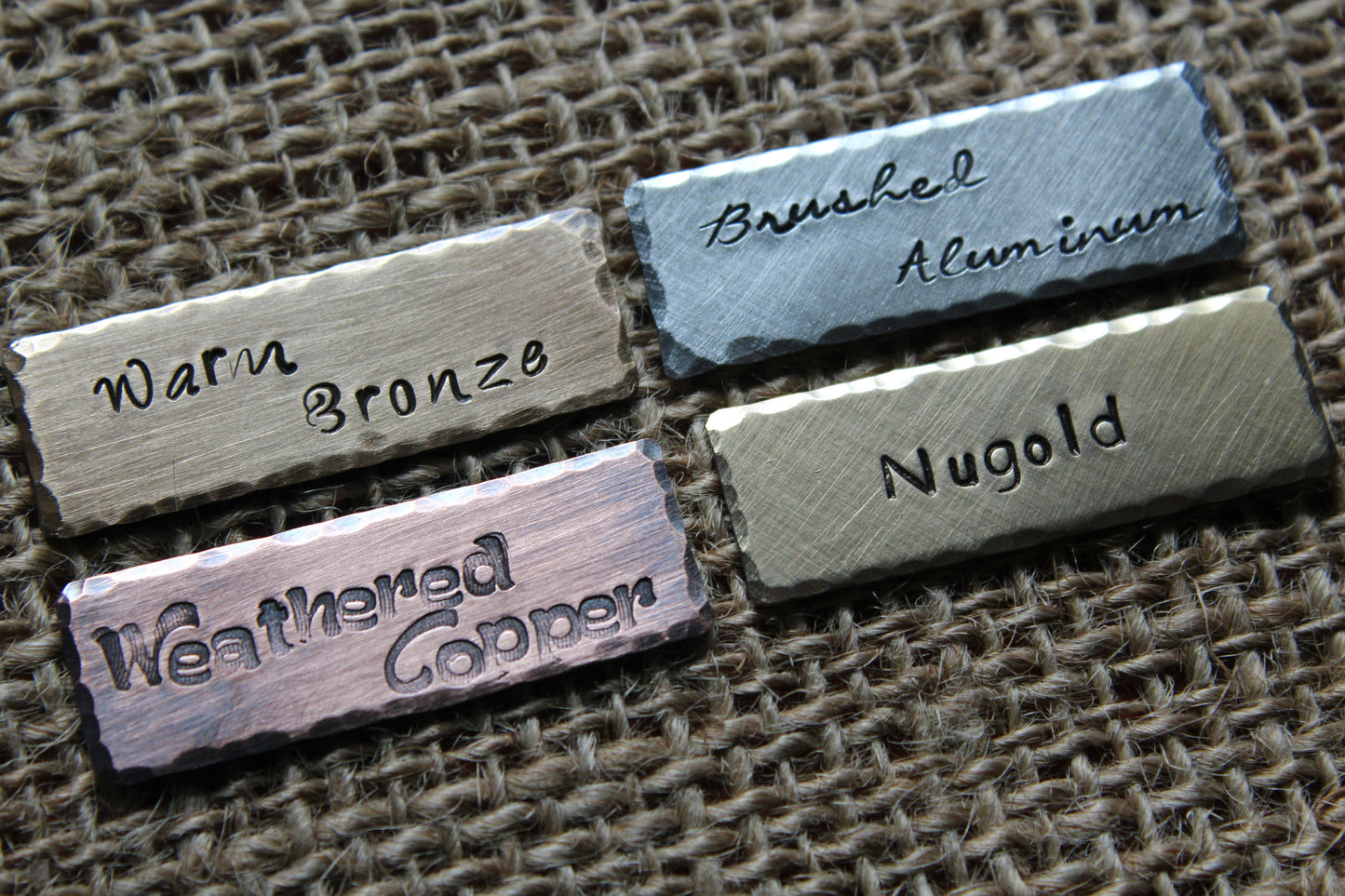 Dog Tag with Wolf, Custom Hand Stamped Dog ID Tag, Personalized Dog Tag, Copper Dog Tag, Aluminum Pet ID Tag, Hand Stamped Pet Tag