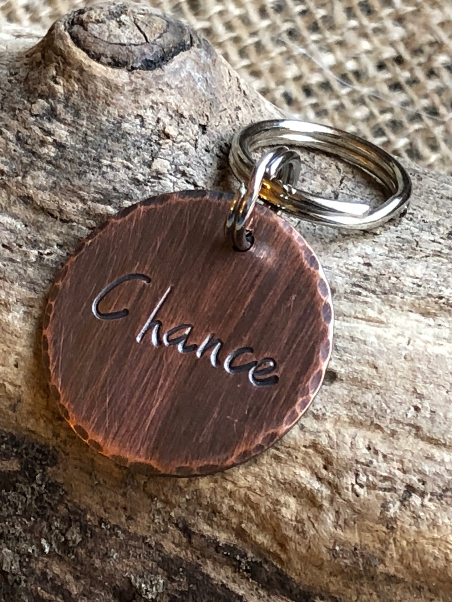 Dog ID Tag - Hand Stamped Dog Tag - Custom Pet ID - The Chance