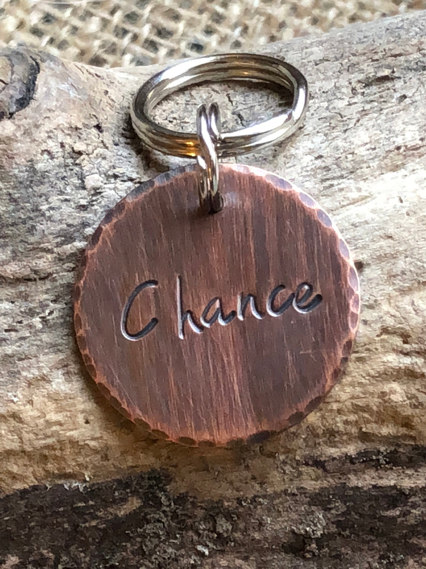 Dog ID Tag - Hand Stamped Dog Tag - Custom Pet ID - The Chance