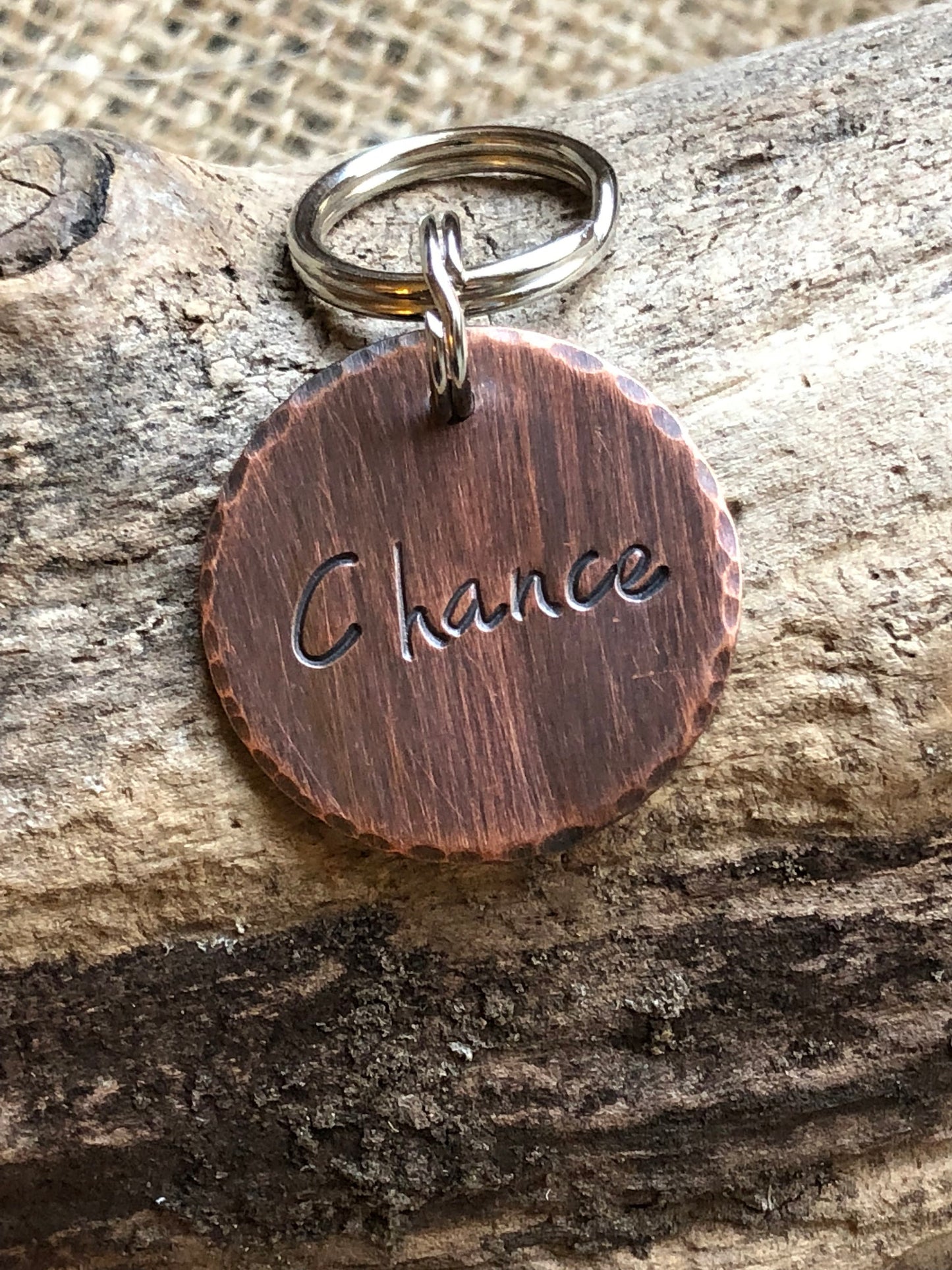 Dog ID Tag - Hand Stamped Dog Tag - Custom Pet ID - The Chance