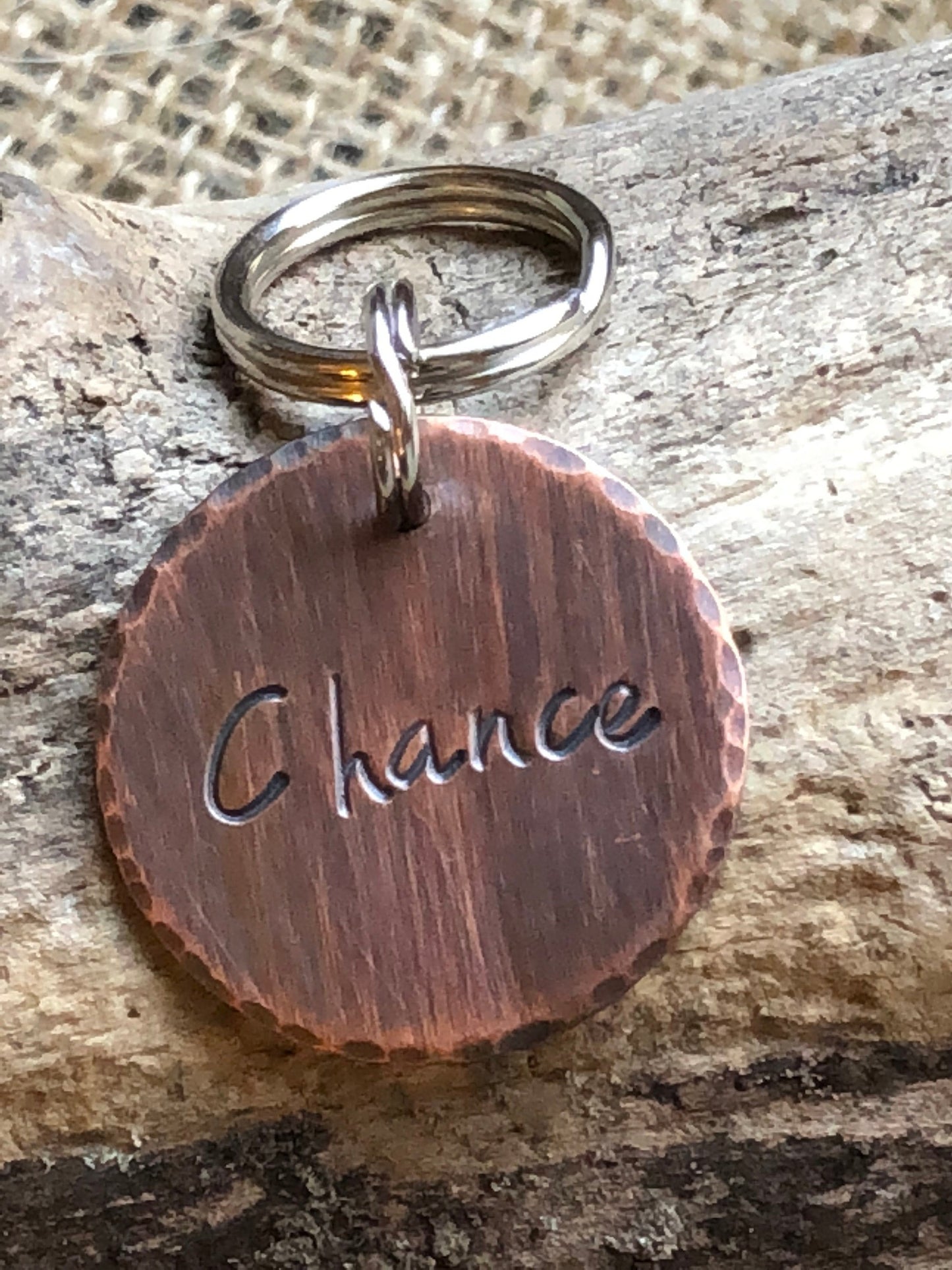 Dog ID Tag - Hand Stamped Dog Tag - Custom Pet ID - The Chance