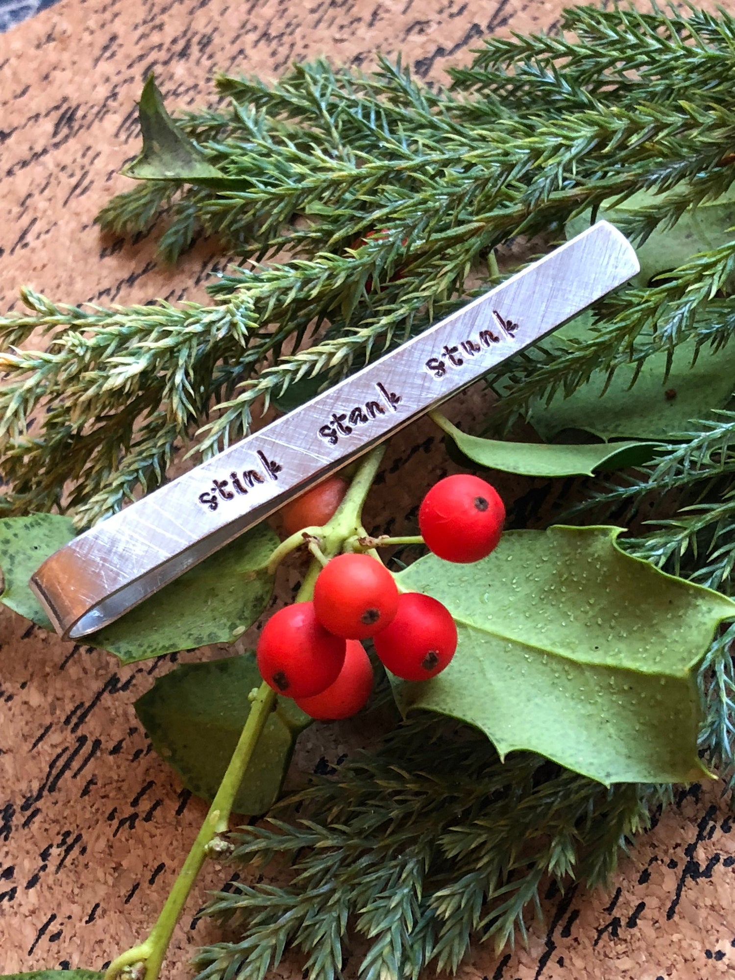 Christmas Gift Tie Clip, Holiday Party Tie Bar, Christmas Tie Bar, Merry Christmas Tie Clip, Grinch Themed Tie Bar, Stink Stank Stunk, Gift