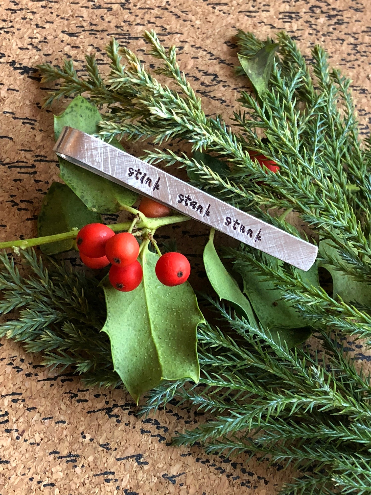 Christmas Gift Tie Clip, Holiday Party Tie Bar, Christmas Tie Bar, Merry Christmas Tie Clip, Grinch Themed Tie Bar, Stink Stank Stunk, Gift
