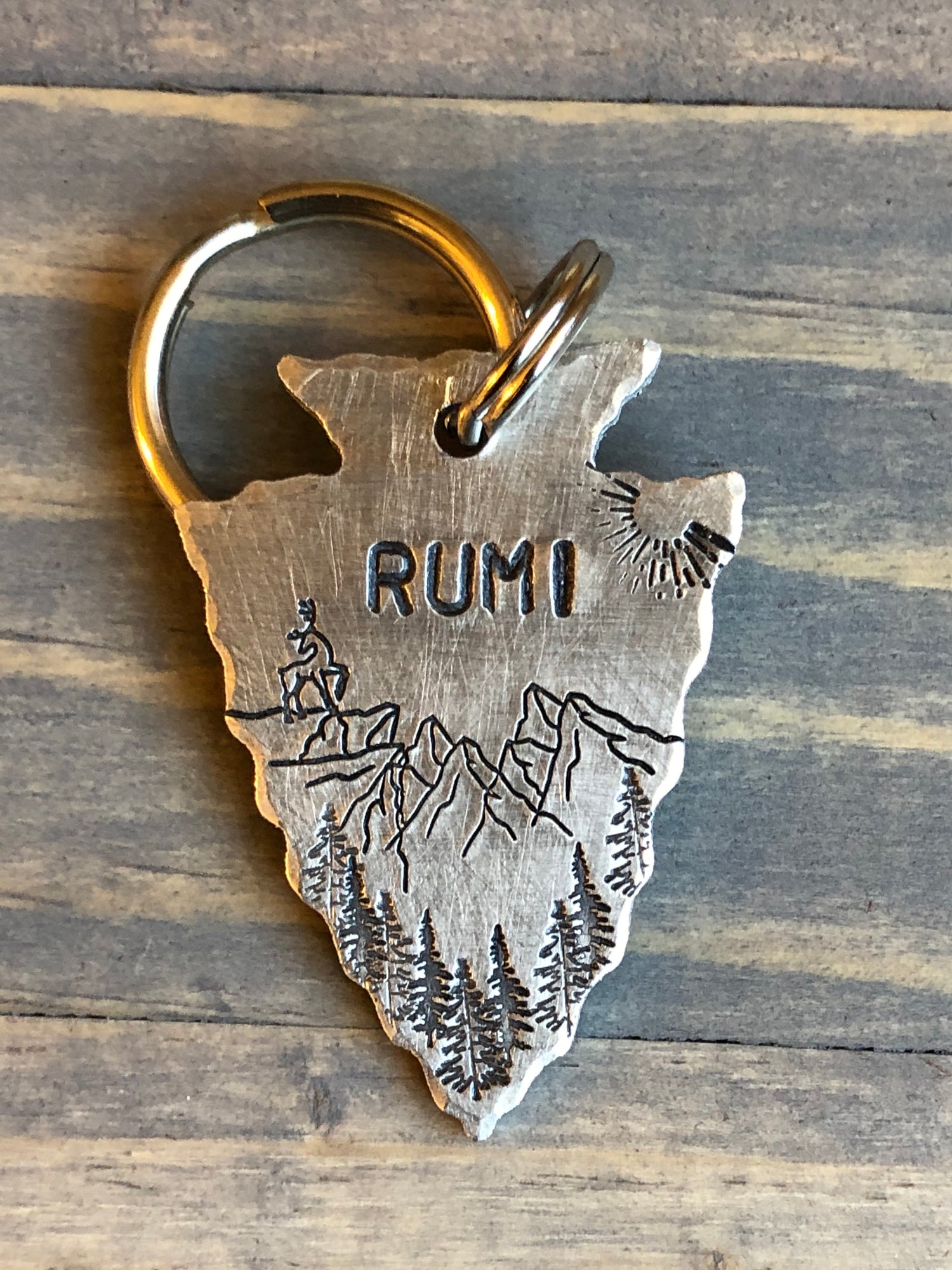Custom Arrowhead Dog Tag, Hand Stamped Pet ID, Personalized Dog Tag for Dog, Arrowhead Dog Tag