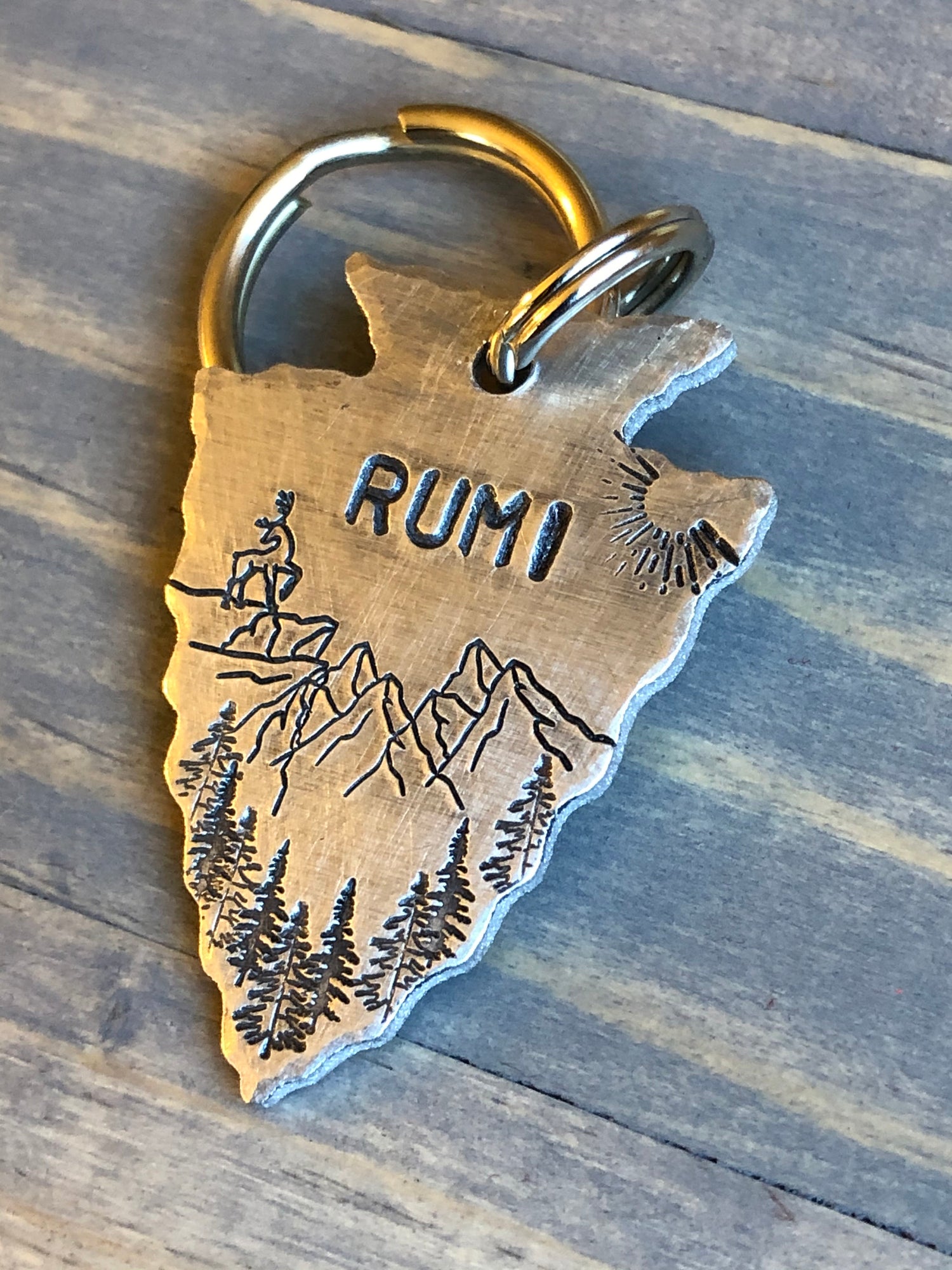Custom Arrowhead Dog Tag, Hand Stamped Pet ID, Personalized Dog Tag for Dog, Arrowhead Dog Tag