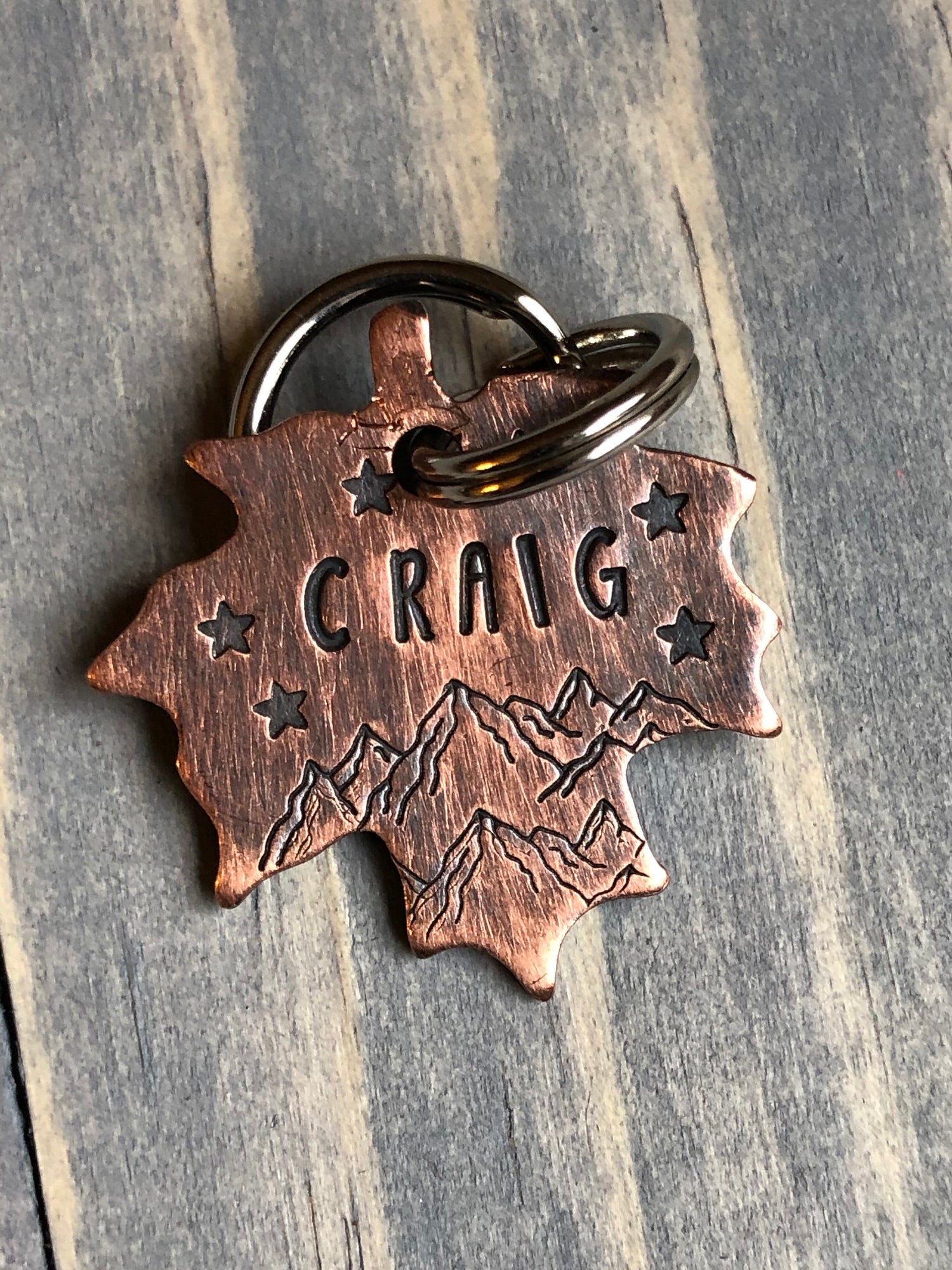 Custom Maple Leaf Dog Tag, Hand Stamped Pet ID, Personalized Dog Tag for Small Dog, Leaf Dog Tag, Botanical Dog Tag