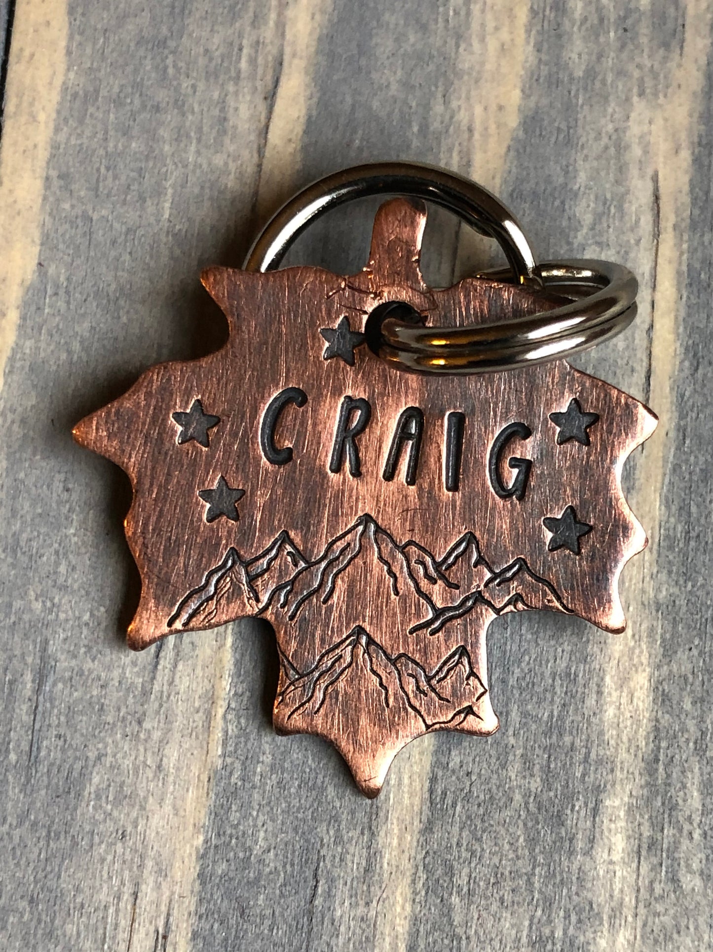 Custom Maple Leaf Dog Tag, Hand Stamped Pet ID, Personalized Dog Tag for Small Dog, Leaf Dog Tag, Botanical Dog Tag