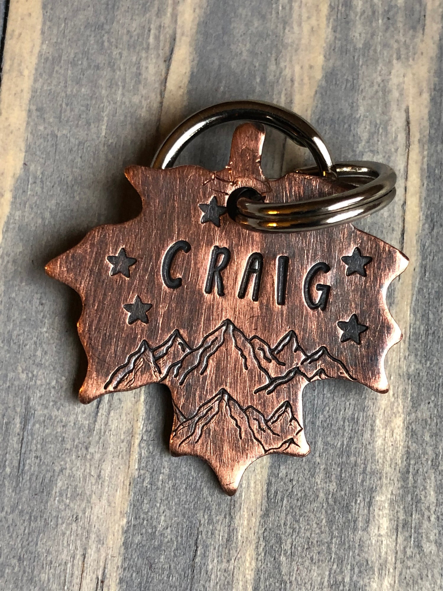 Custom Maple Leaf Dog Tag, Hand Stamped Pet ID, Personalized Dog Tag for Small Dog, Leaf Dog Tag, Botanical Dog Tag