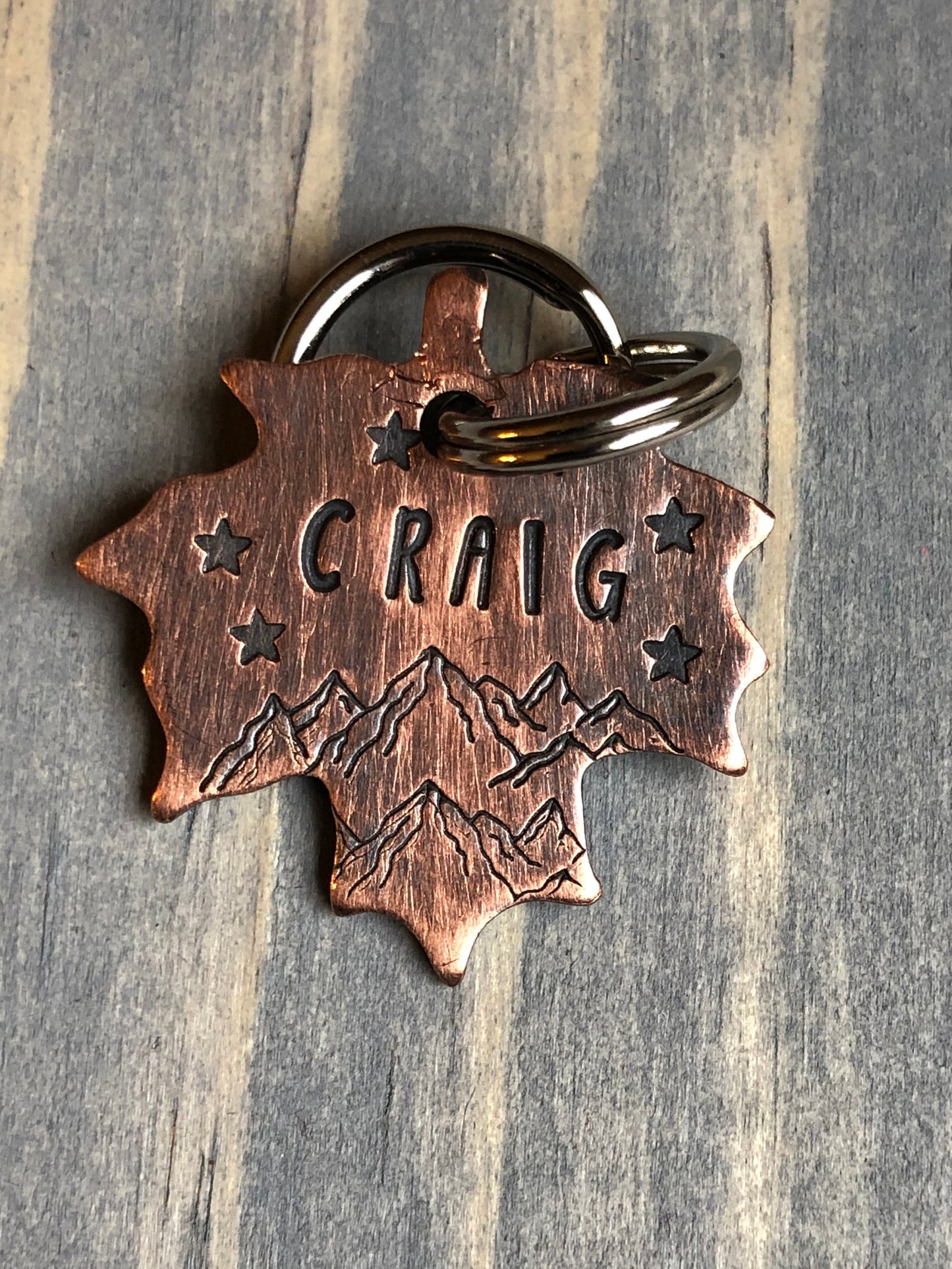 Custom Maple Leaf Dog Tag, Hand Stamped Pet ID, Personalized Dog Tag for Small Dog, Leaf Dog Tag, Botanical Dog Tag