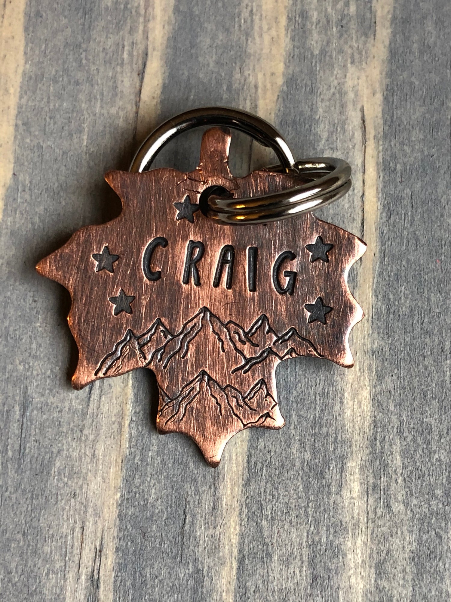 Custom Maple Leaf Dog Tag, Hand Stamped Pet ID, Personalized Dog Tag for Small Dog, Leaf Dog Tag, Botanical Dog Tag