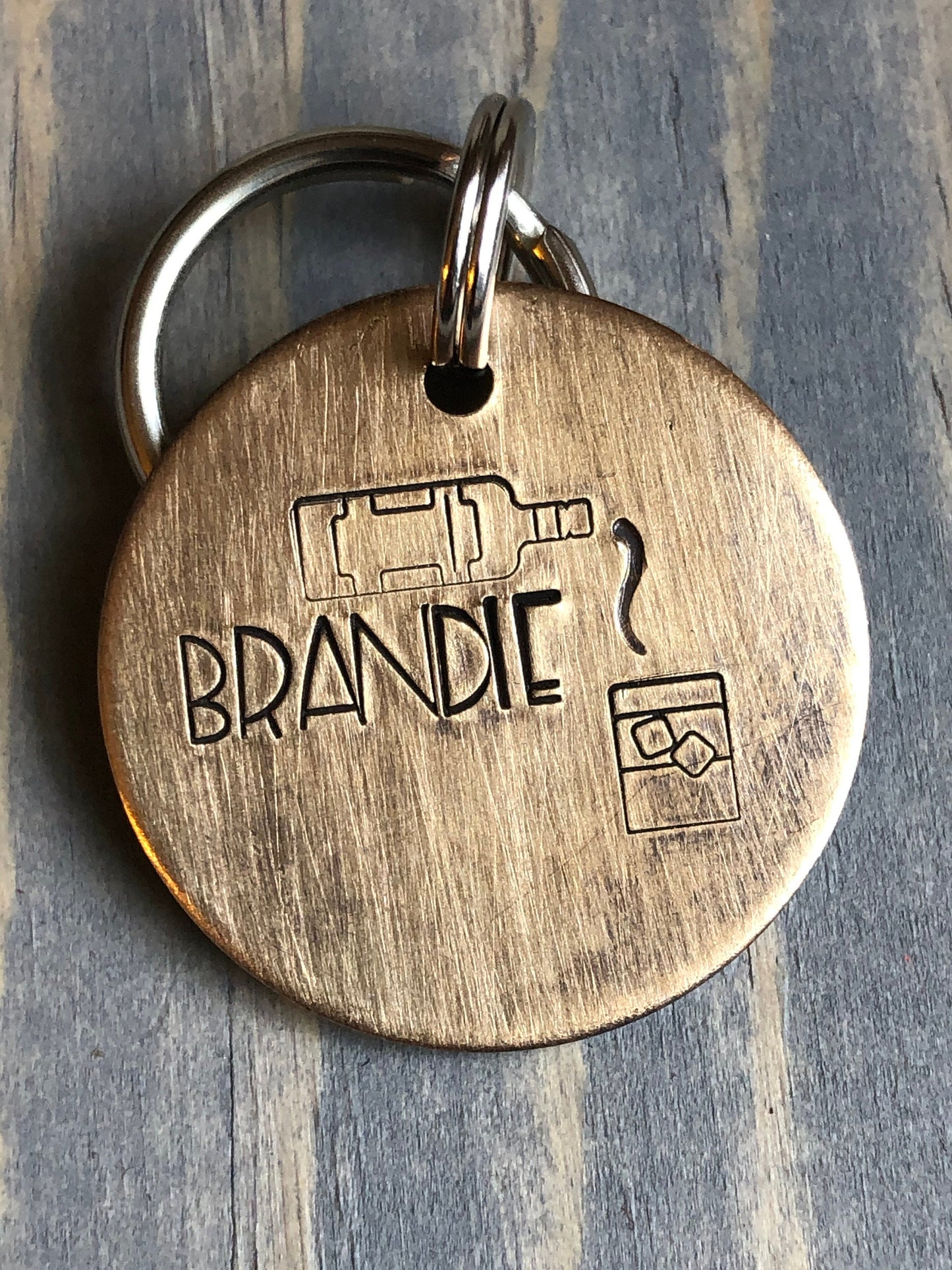 Name Tag for Dog, Hand Stamped Pet ID Tag, Whiskey, Personalized Dog Tag for Dog, Cute Dog Tag, Simple Dog Tag