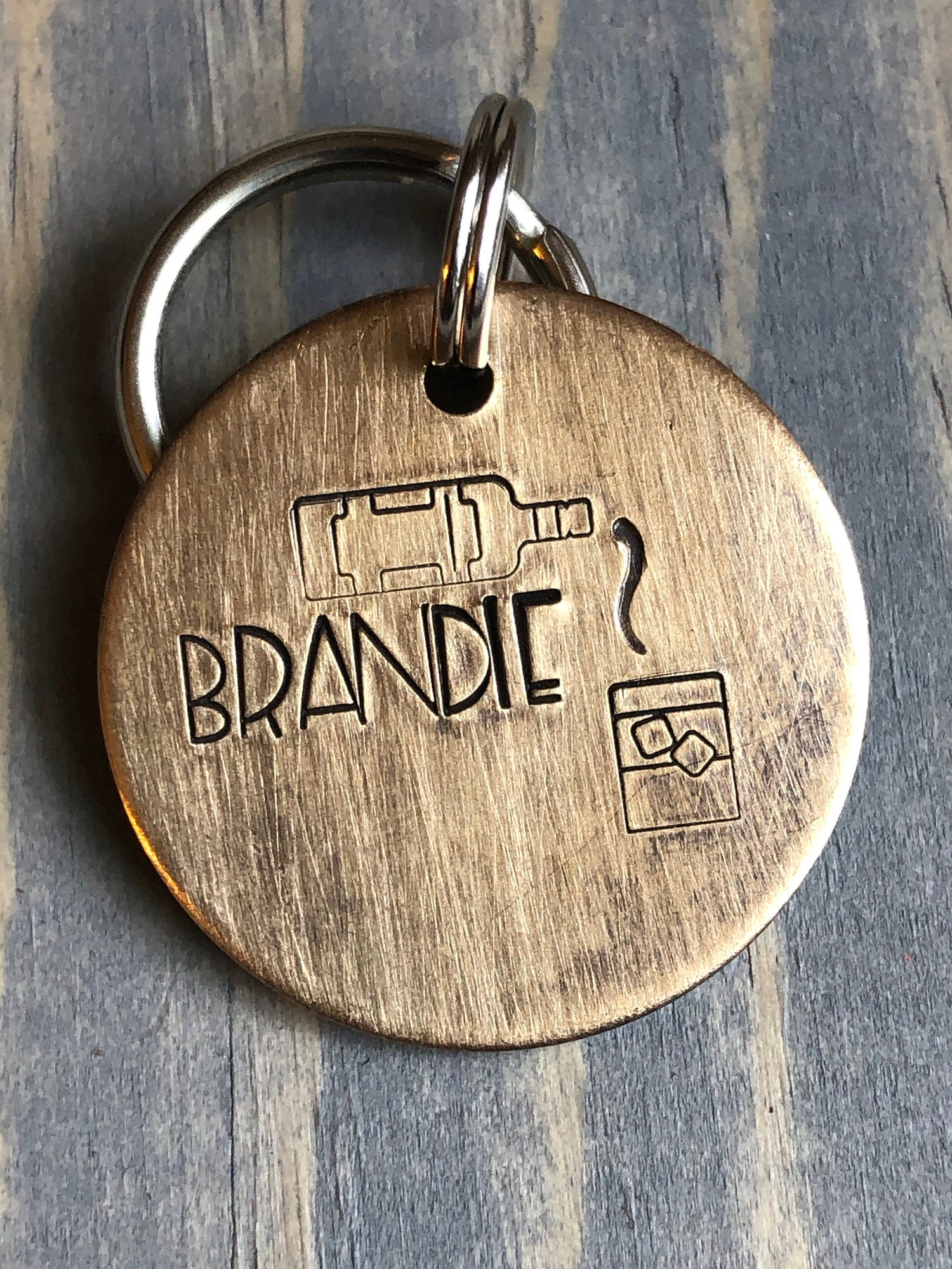 Name Tag for Dog, Hand Stamped Pet ID Tag, Whiskey, Personalized Dog Tag for Dog, Cute Dog Tag, Simple Dog Tag