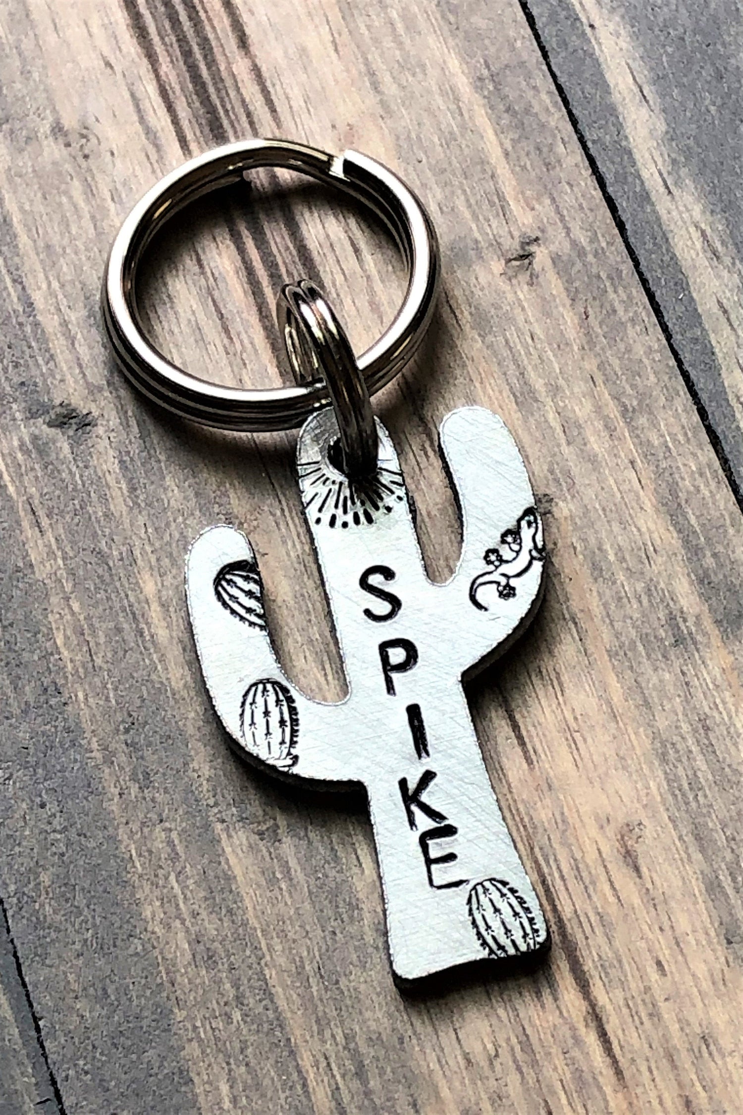 Custom Cactus Dog Tag, Hand Stamped Pet ID, Personalized Dog Tag for Dog, Southwest Dog Tag