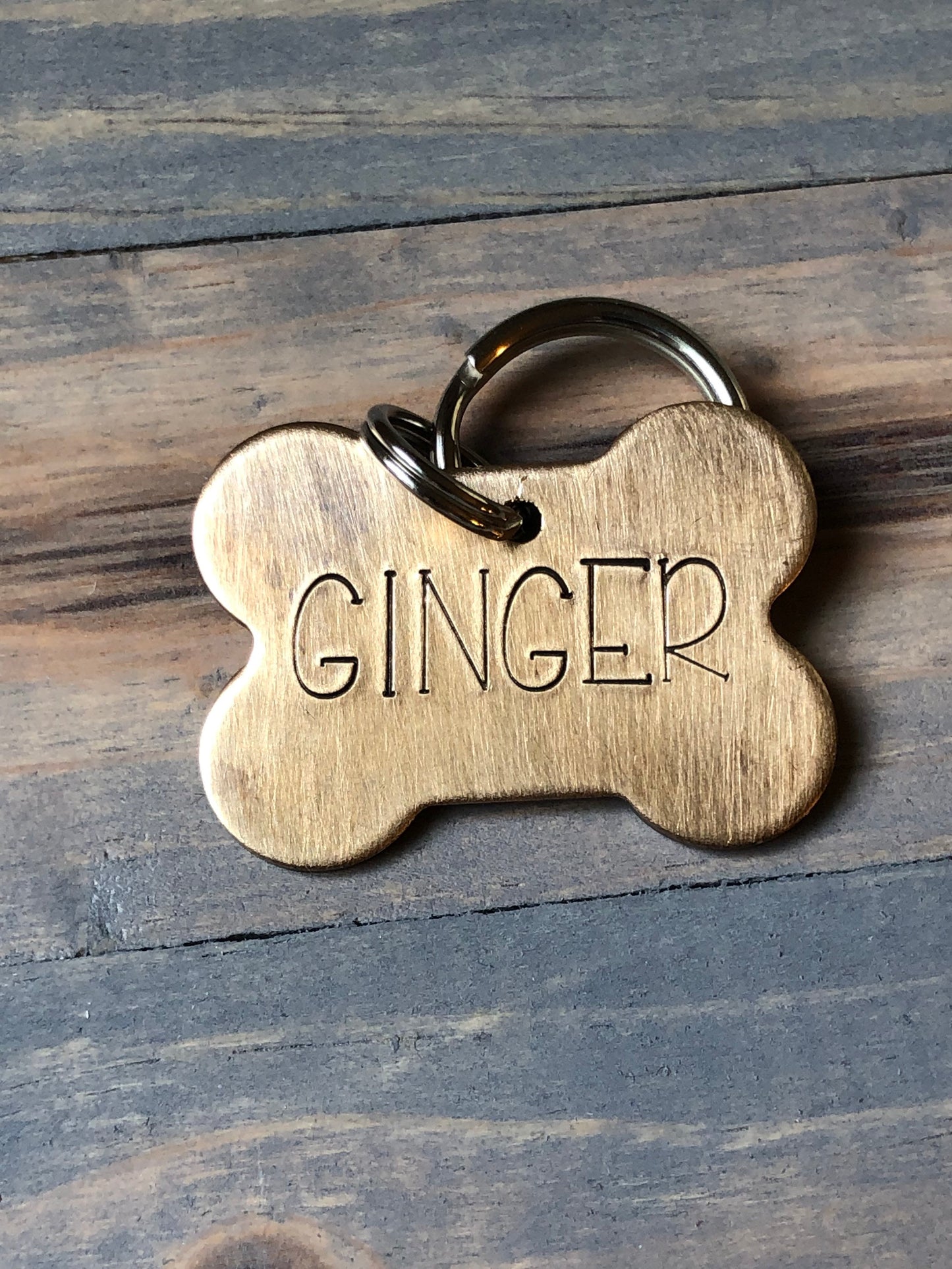 Personalized Bone Dog Tag, Hand Stamped Pet ID, Personalized Dog Tag for Dog, Simple Retro Dog Tag