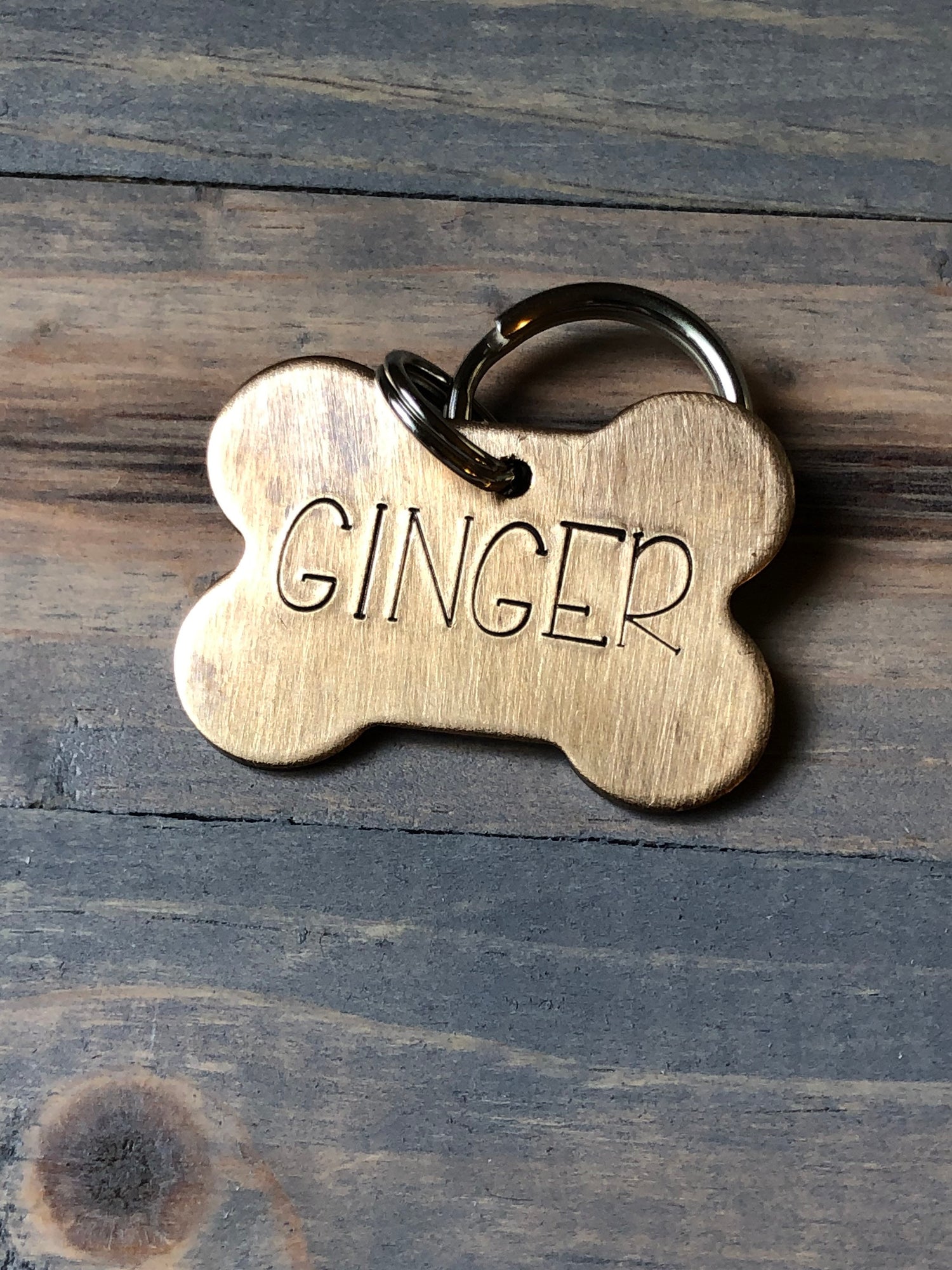 Personalized Bone Dog Tag, Hand Stamped Pet ID, Personalized Dog Tag for Dog, Simple Retro Dog Tag