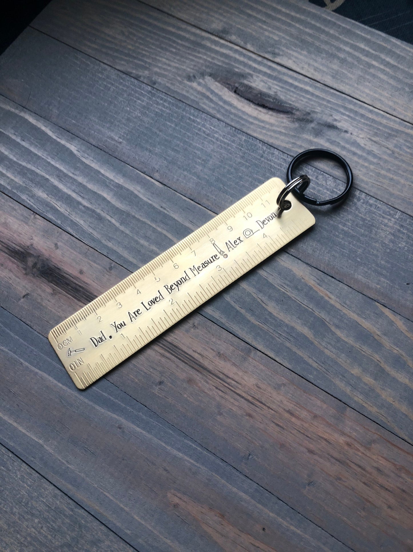 Father's Day Gift for Dad, Birthday Gift for Dad, Keychain for Dad, Tape Measurer, Dad can fix it, Ruler, Loved Beyond Measure, Papa Gift