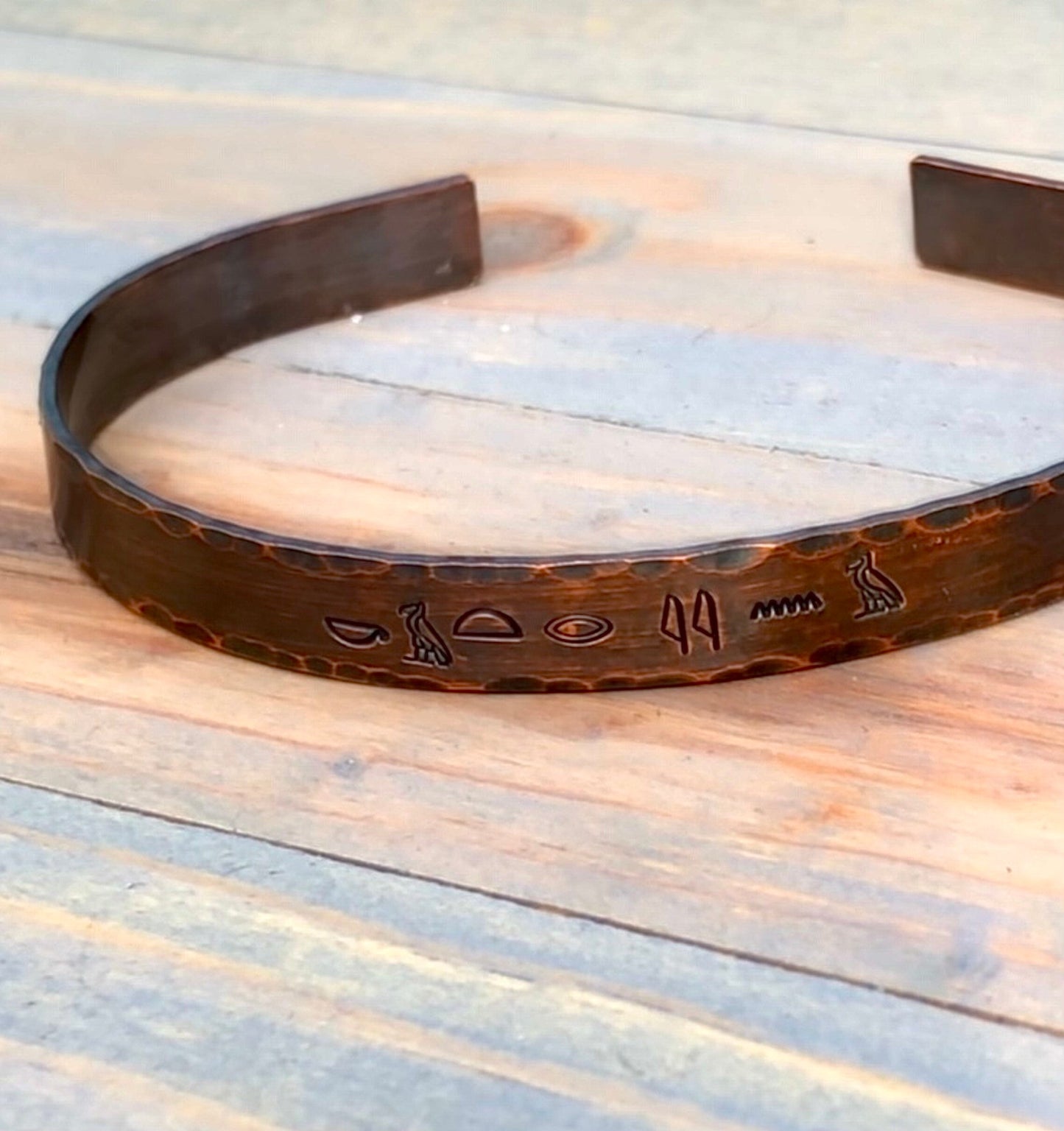 Cuff Bracelet with Your Name in Egyptian Hieroglyphs - Custom Hieroglyphics Bangle Bracelet - Personalized- Hieroglyphics Name Cuff