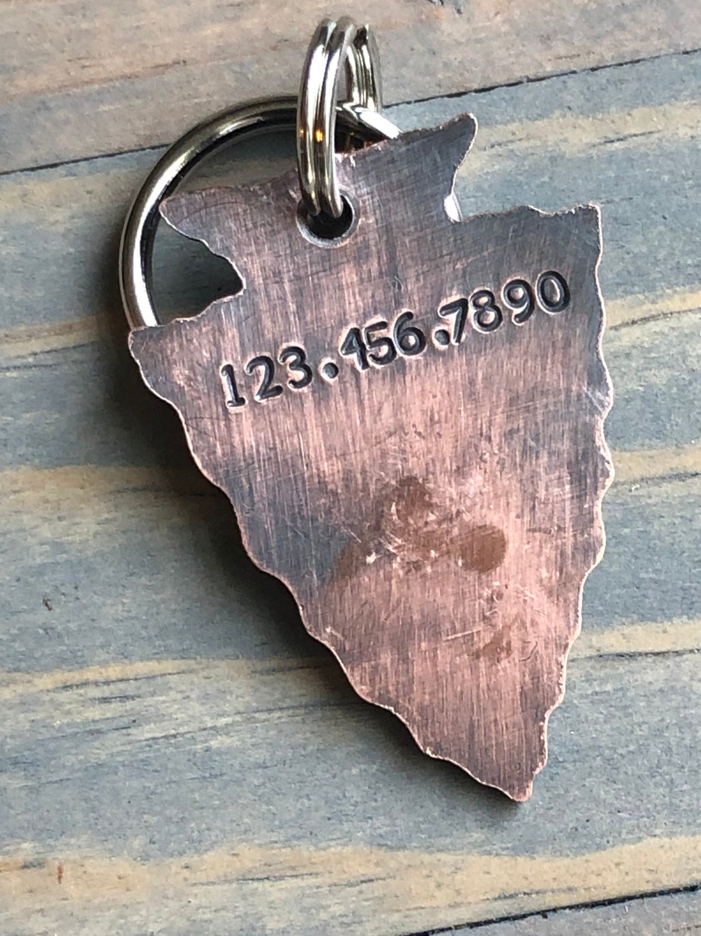 Lock Ness Monster Arrowhead Dog Tag, Hand Stamped Pet ID, Nessie Dog ID Tag, Personalized Dog Tag for Dog, Arrowhead Dog Tag