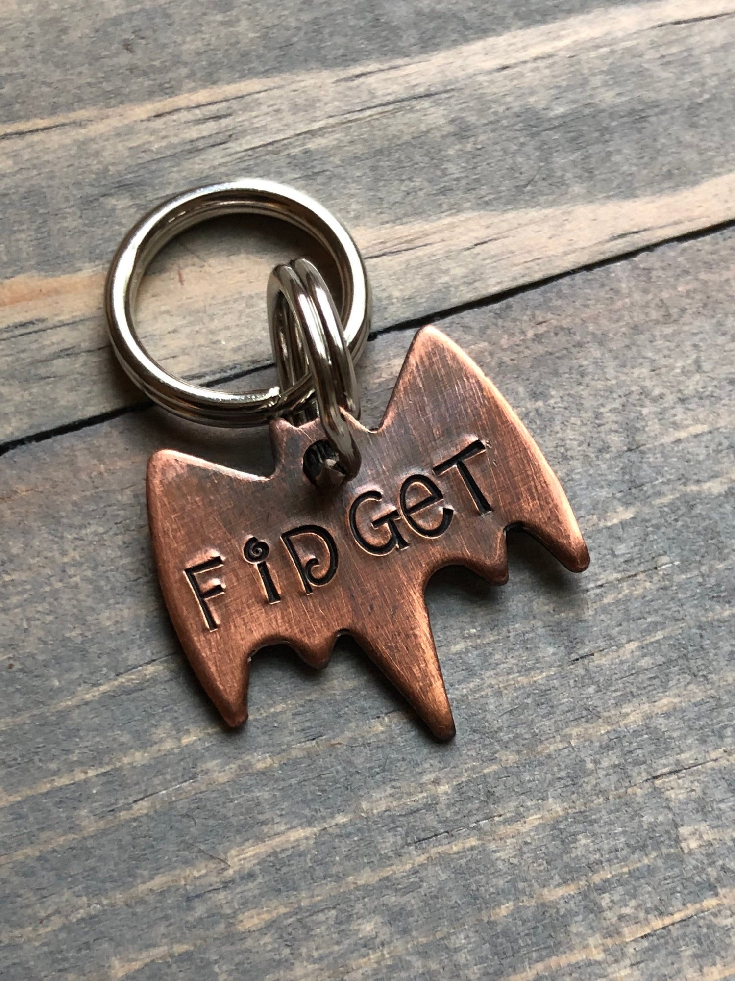 Custom Bat Shaped Tiny Dog Tag,  Hand Stamped Pet ID, Personalized Dog Tag for Dog, Bat Cat Tag