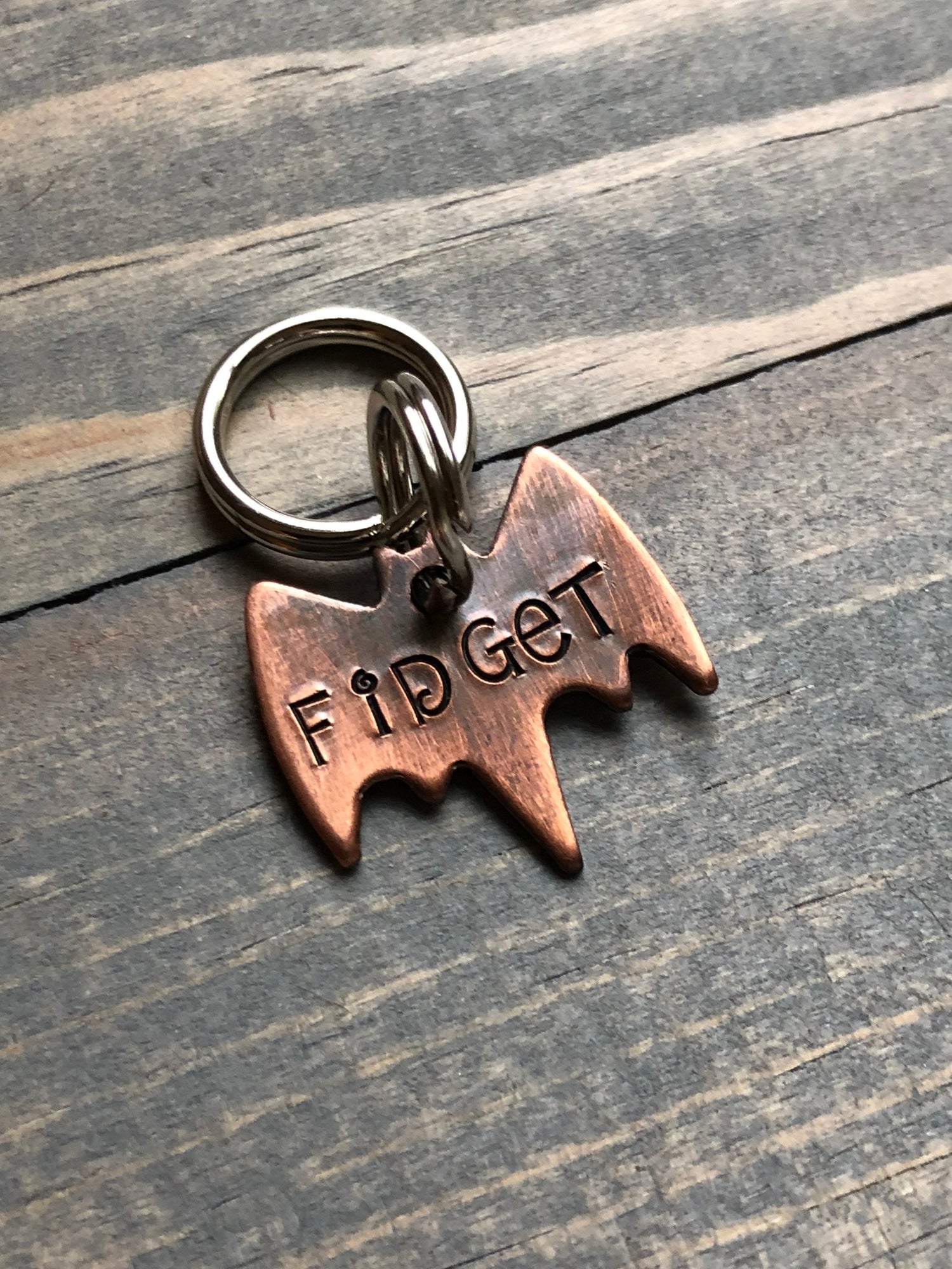 Custom Bat Shaped Tiny Dog Tag,  Hand Stamped Pet ID, Personalized Dog Tag for Dog, Bat Cat Tag