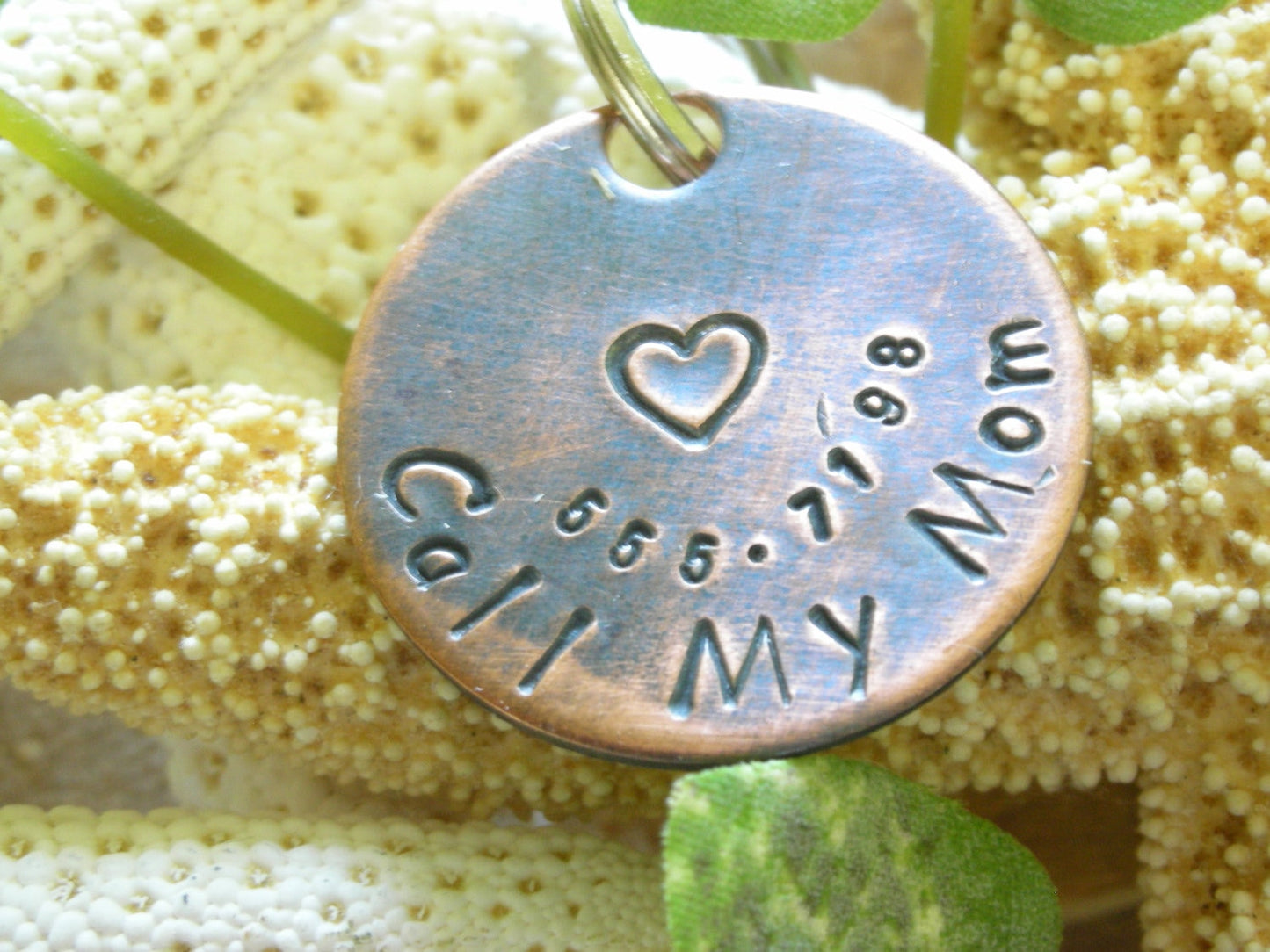 Copper Handstamped Pet ID Tag - I'm Loved