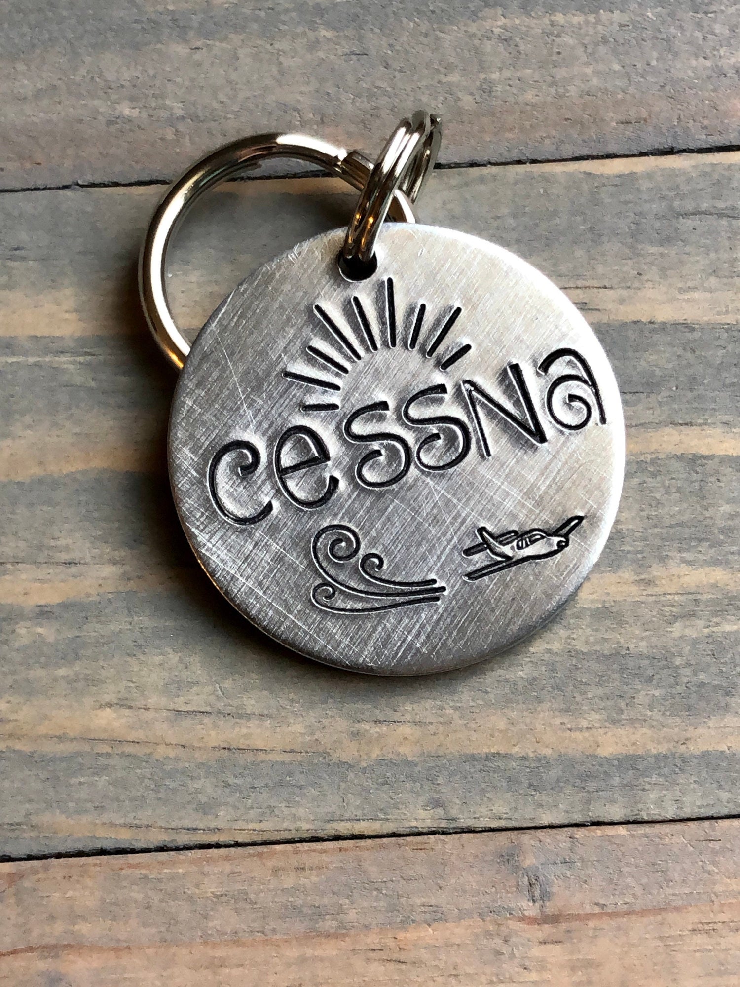 Name Tag for Dog, Hand Stamped Pet ID Tag, Cessna, Personalized Dog Tag for Dog, Aviation Dog Tag, Airplane Dog Tag, Plane, Gulfstream