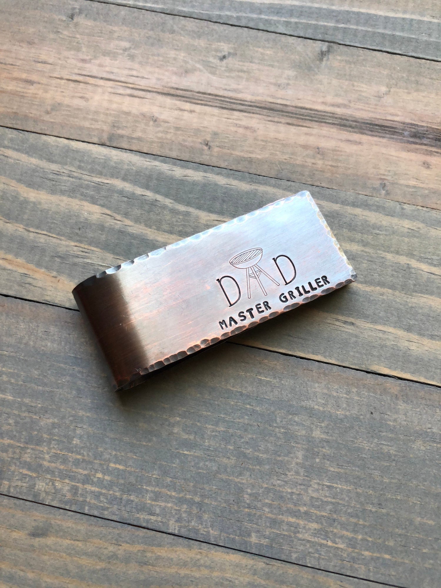 Copper Money Clip for Dad- Father's Day Gift - Personalized Master of the Grill Money Clip - Barbeque Money Holder for Father