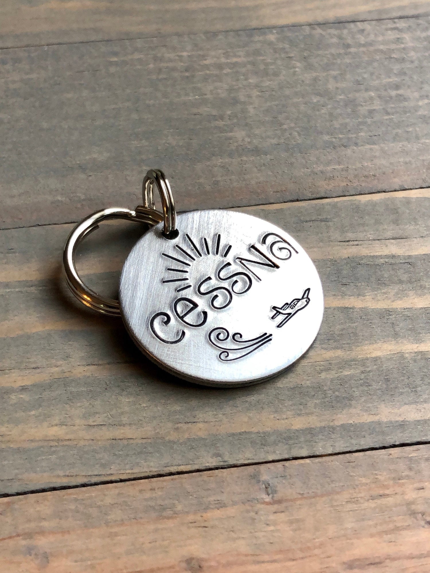 Name Tag for Dog, Hand Stamped Pet ID Tag, Cessna, Personalized Dog Tag for Dog, Aviation Dog Tag, Airplane Dog Tag, Plane, Gulfstream