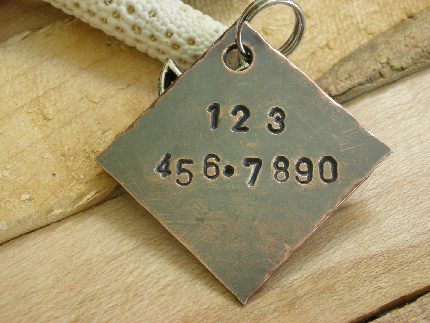 Copper Handstamped Pet ID Tag - Starfish