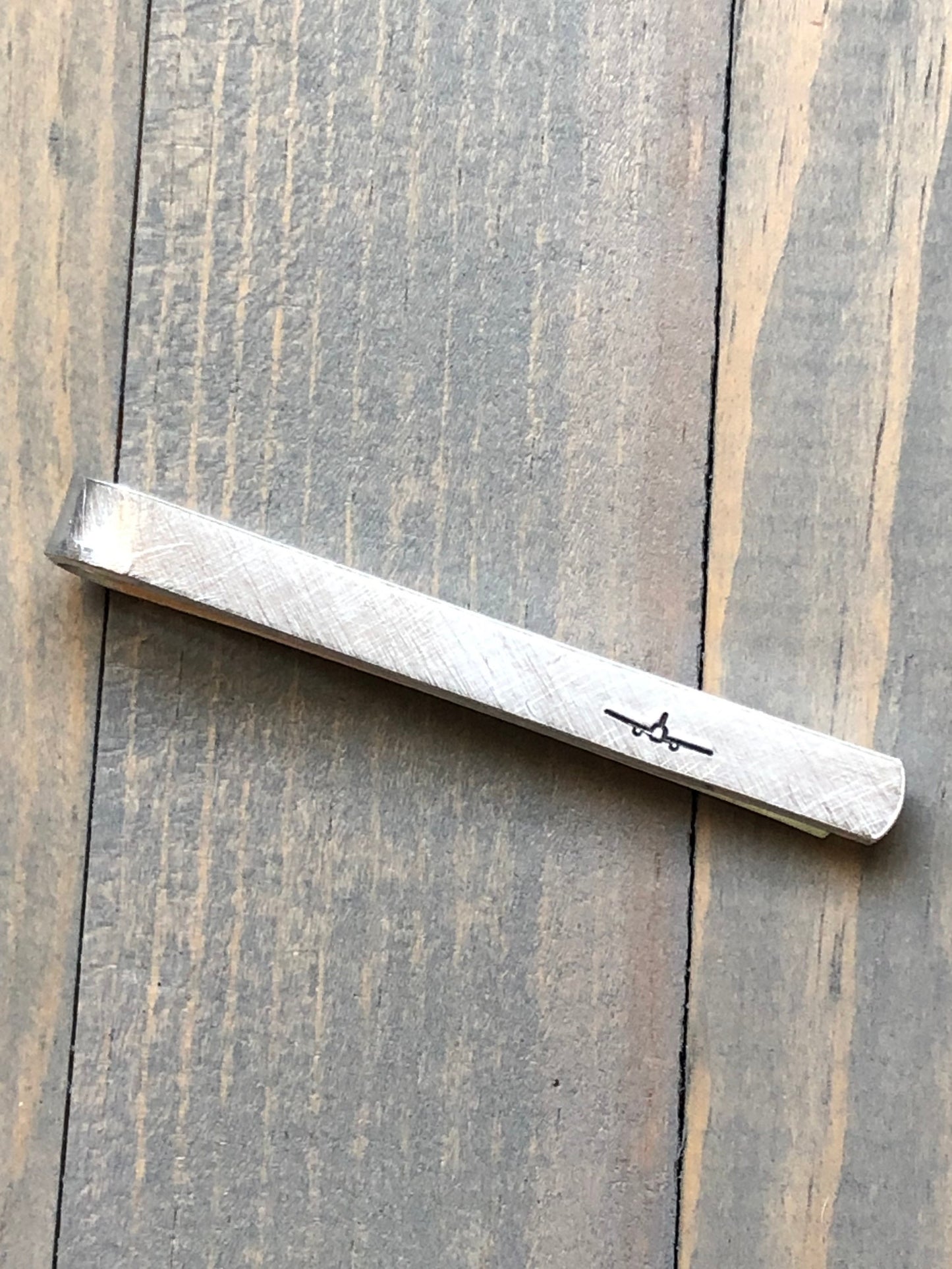 Tie Bar for Pilot - Father's Day Tie Clip-Tie Bar with Airplane - Personalized Tie Clip - Gift for Dad-Tie Tack