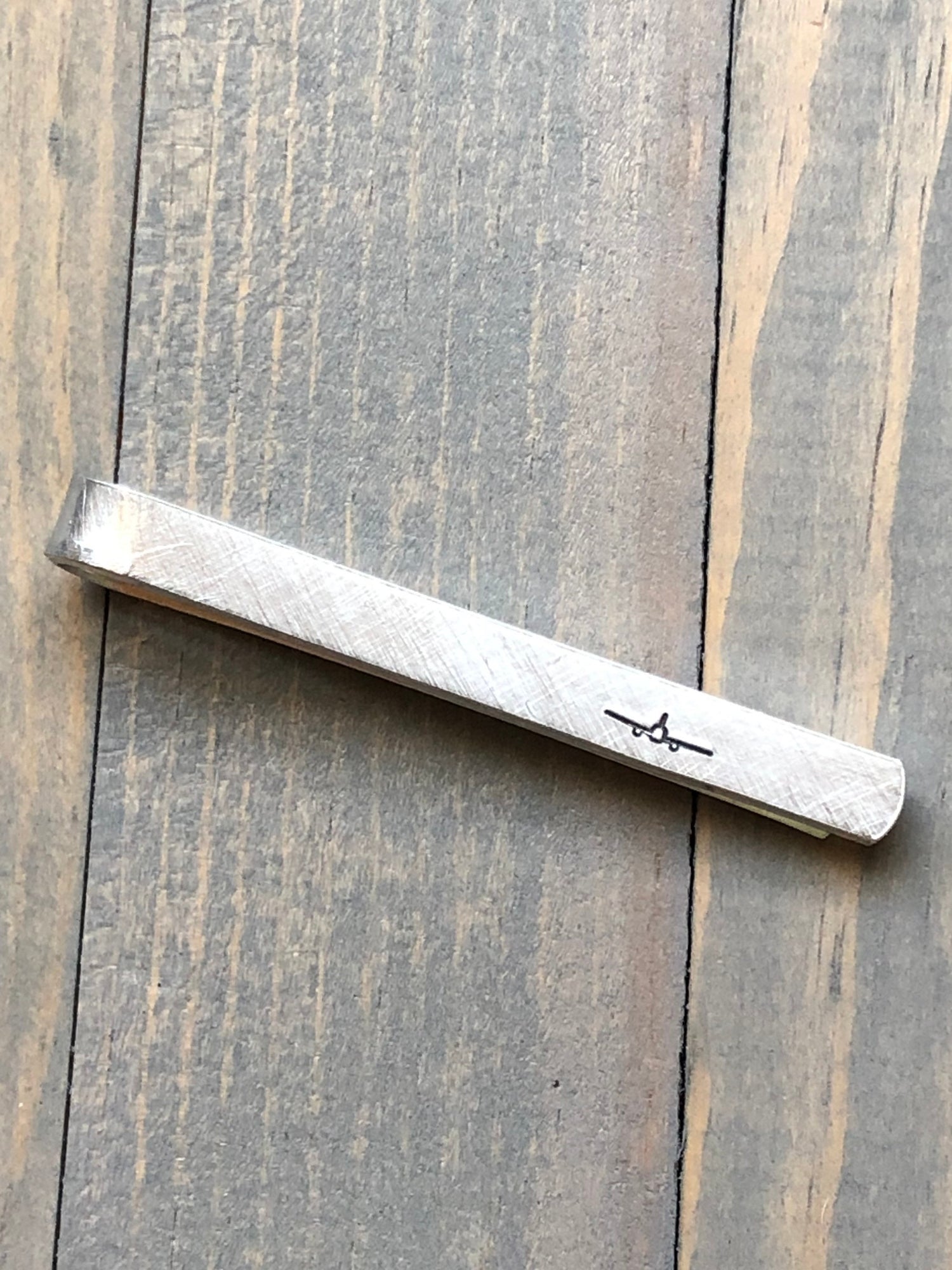 Tie Bar for Pilot - Father's Day Tie Clip-Tie Bar with Airplane - Personalized Tie Clip - Gift for Dad-Tie Tack