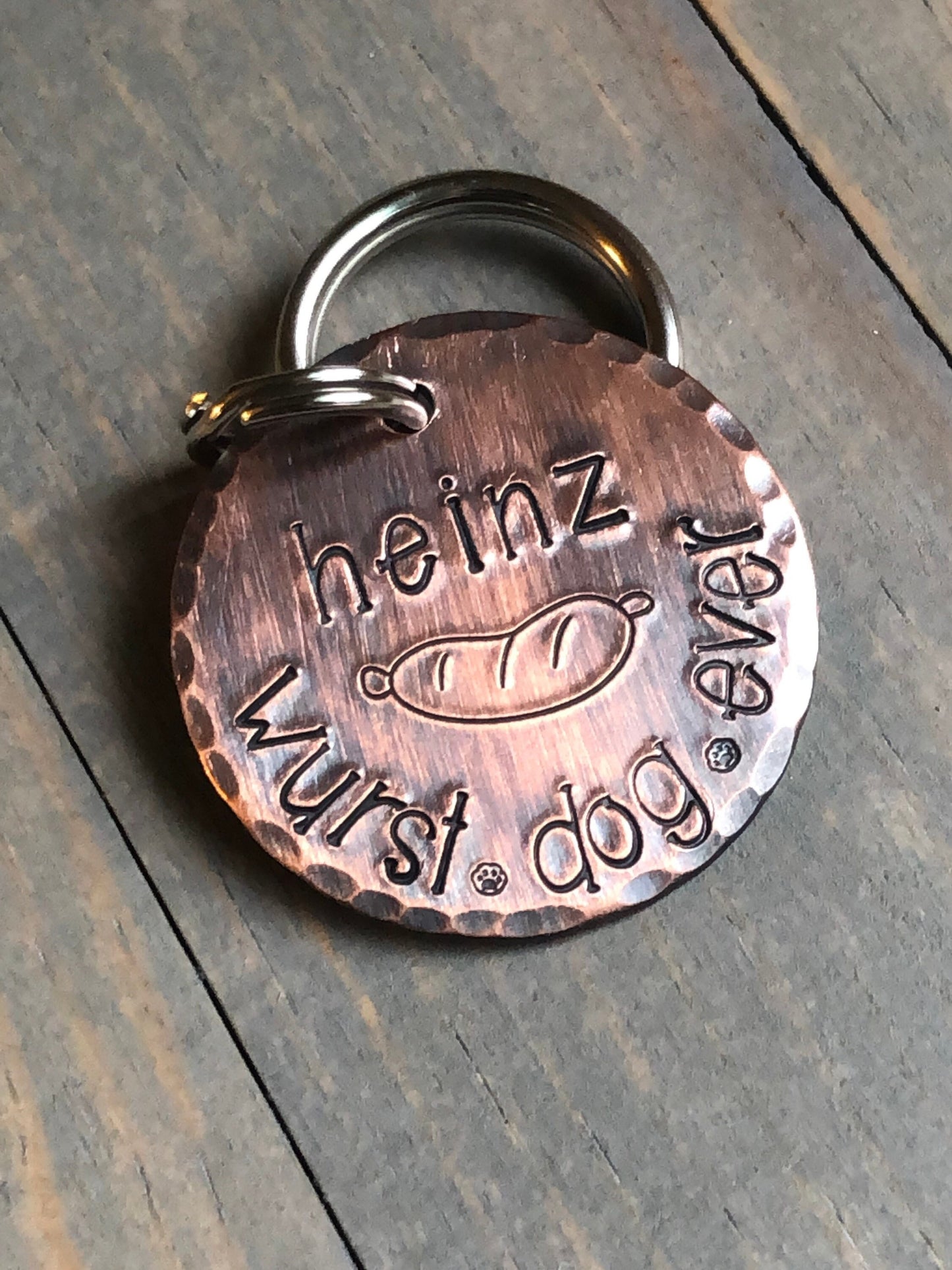 Name Tag for Dog, Hand Stamped Pet ID Tag, Wurst.Dog.Ever., Personalized Dog Tag for Dog, Bratwurst Dog Tag, Dachshund, Corgi, Weiner Dog