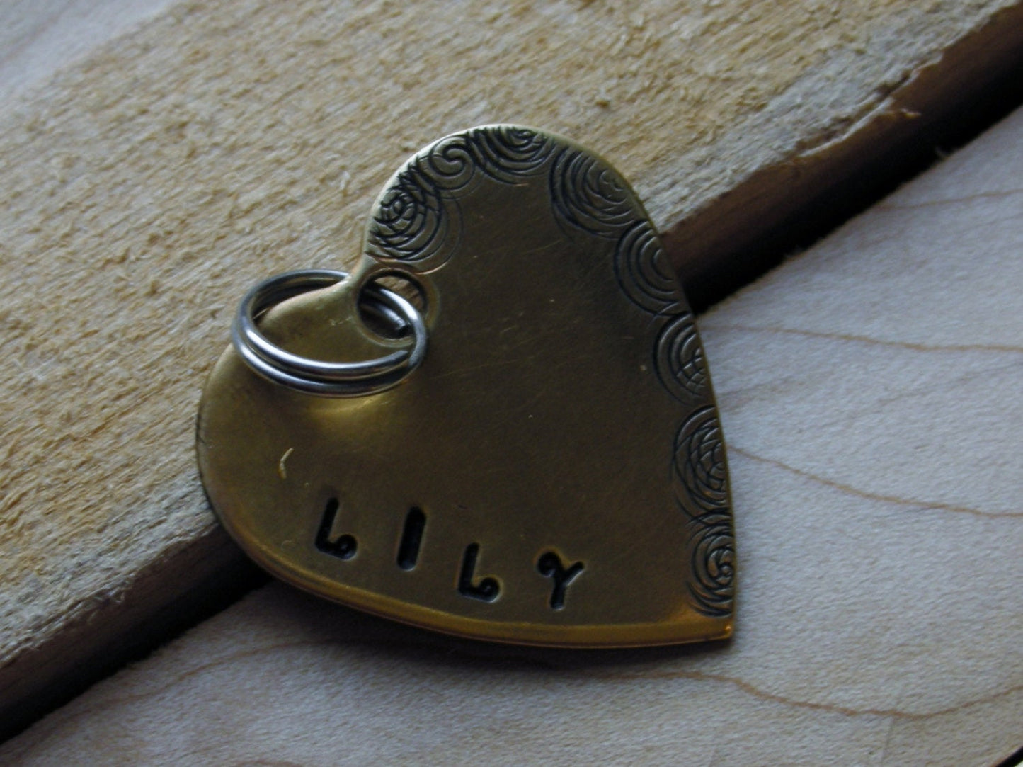 Custom Handstamped Pet ID Tag-The Lily in Nugold