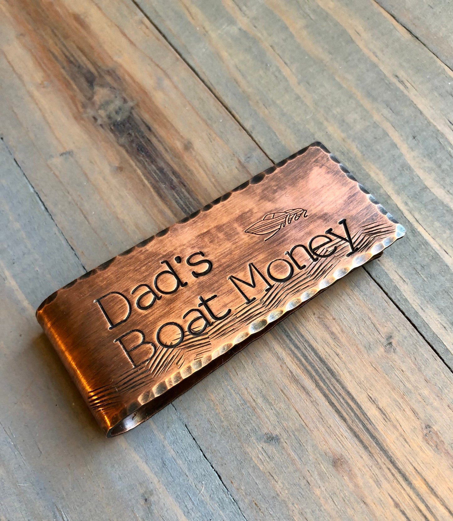 Copper Money Clip For Father's Day - Gift for Boater - Personalized Boating Money Clip - Custom Money Clip with Speed Boat - Power Boat Gift