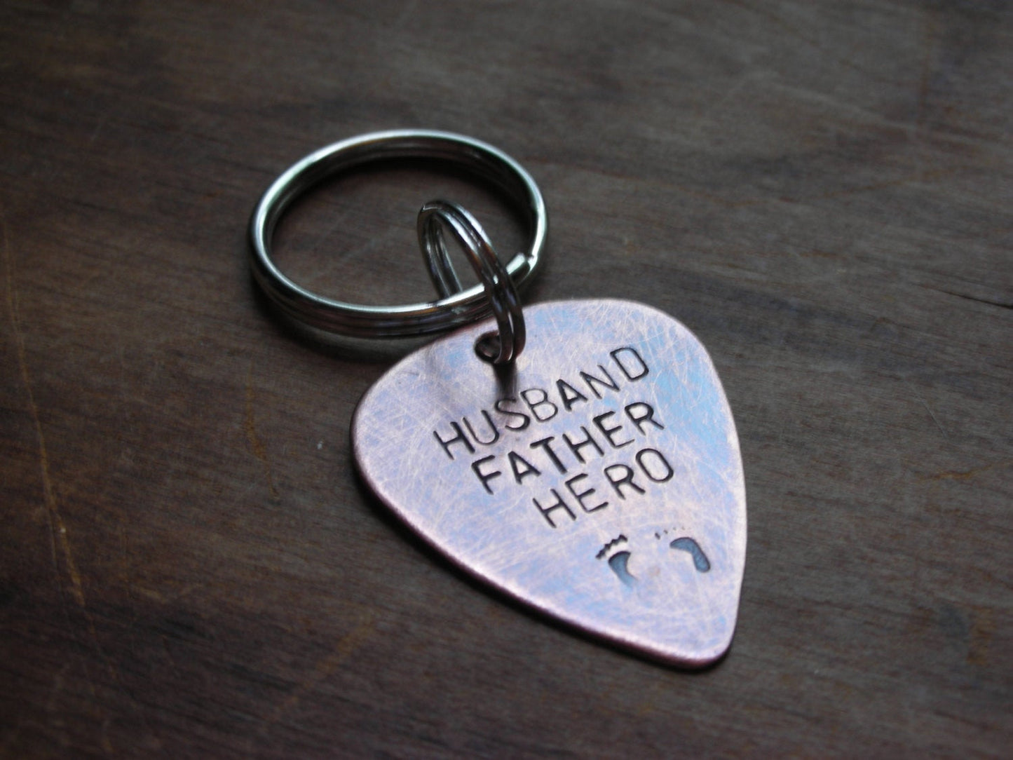 Fathers Day Gift -Classic Guitar Pick Keychain-Father Birthday Gift-Gift for Dad-Armed Forces Hero Dad-Army-Navy-Marines-Police-Firefighter
