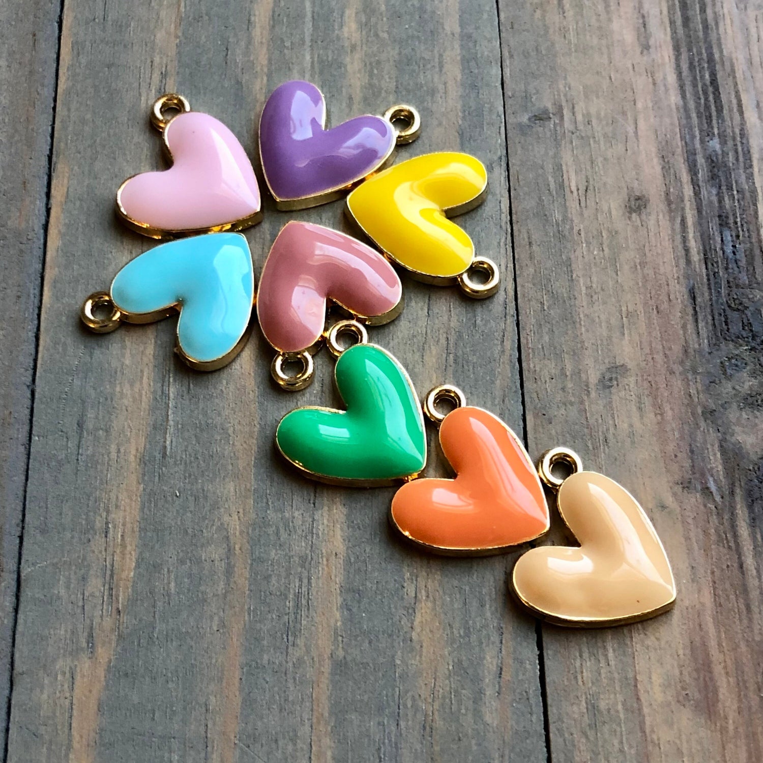 Heart Charm for Dog Tag, Enamel Heart Charm, Heart Shaped Tag, Chipped Tag, Cute Tag, Dog Tag, Pet ID Tag Charm