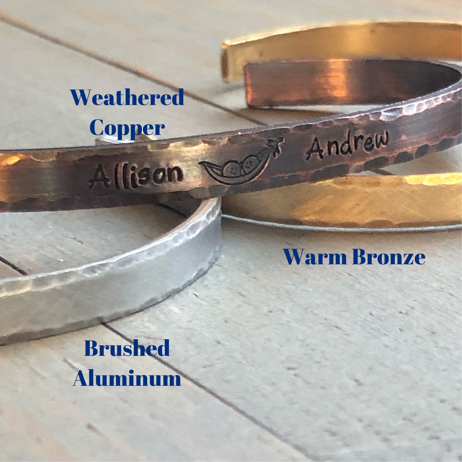 Best Friends Skinny Stackable Bracelet, Custom Bracelet for BFFs, Gift for Bestie, Cuff Bracelet, Peas in a Pod, Best Friend Gift