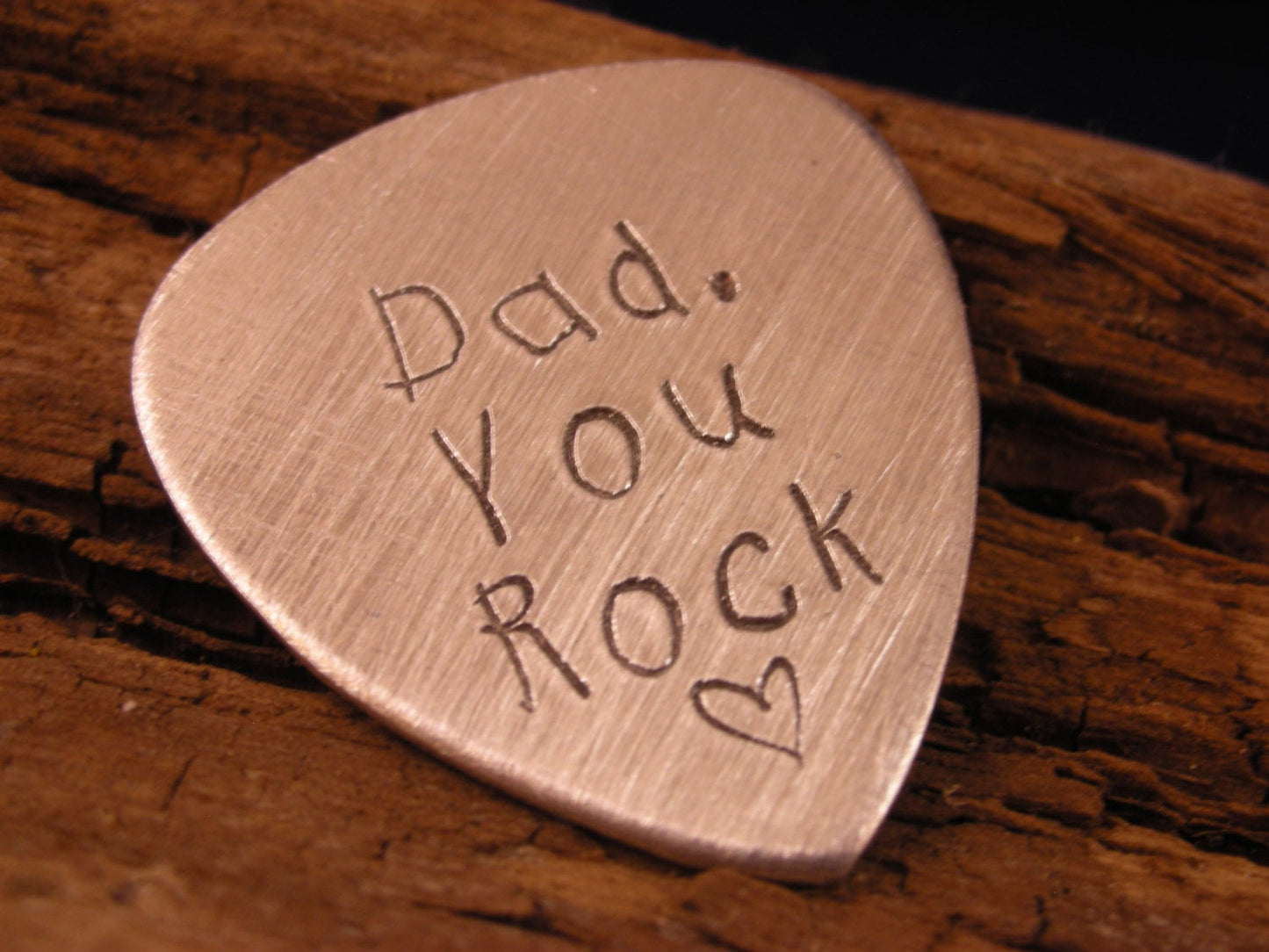 CUSTOM GUITAR Pick-Handstamped Gift From Child-Great Gift for Fathers Day, Husband, Boyfriend, Dad, Groomsmen