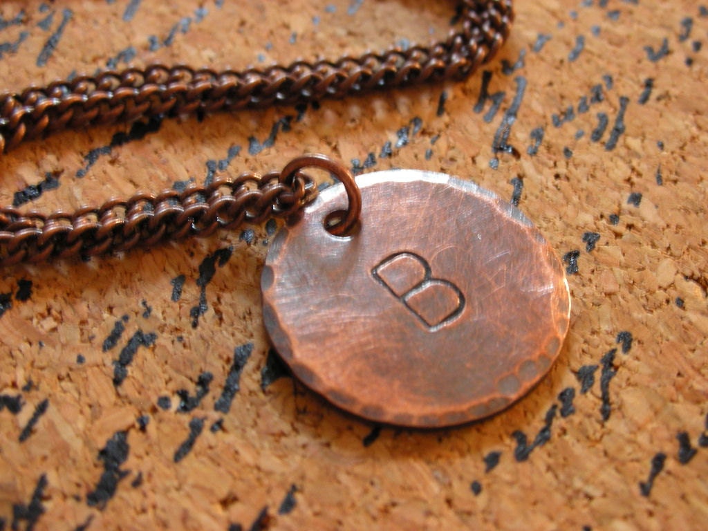 Mens Initial Necklace-Mens Copper Chain-Christmas Gift Boyfriend-Christmas Gift for Husband-Birthday Gift-Anniversary Gift-Boyfriend Gift