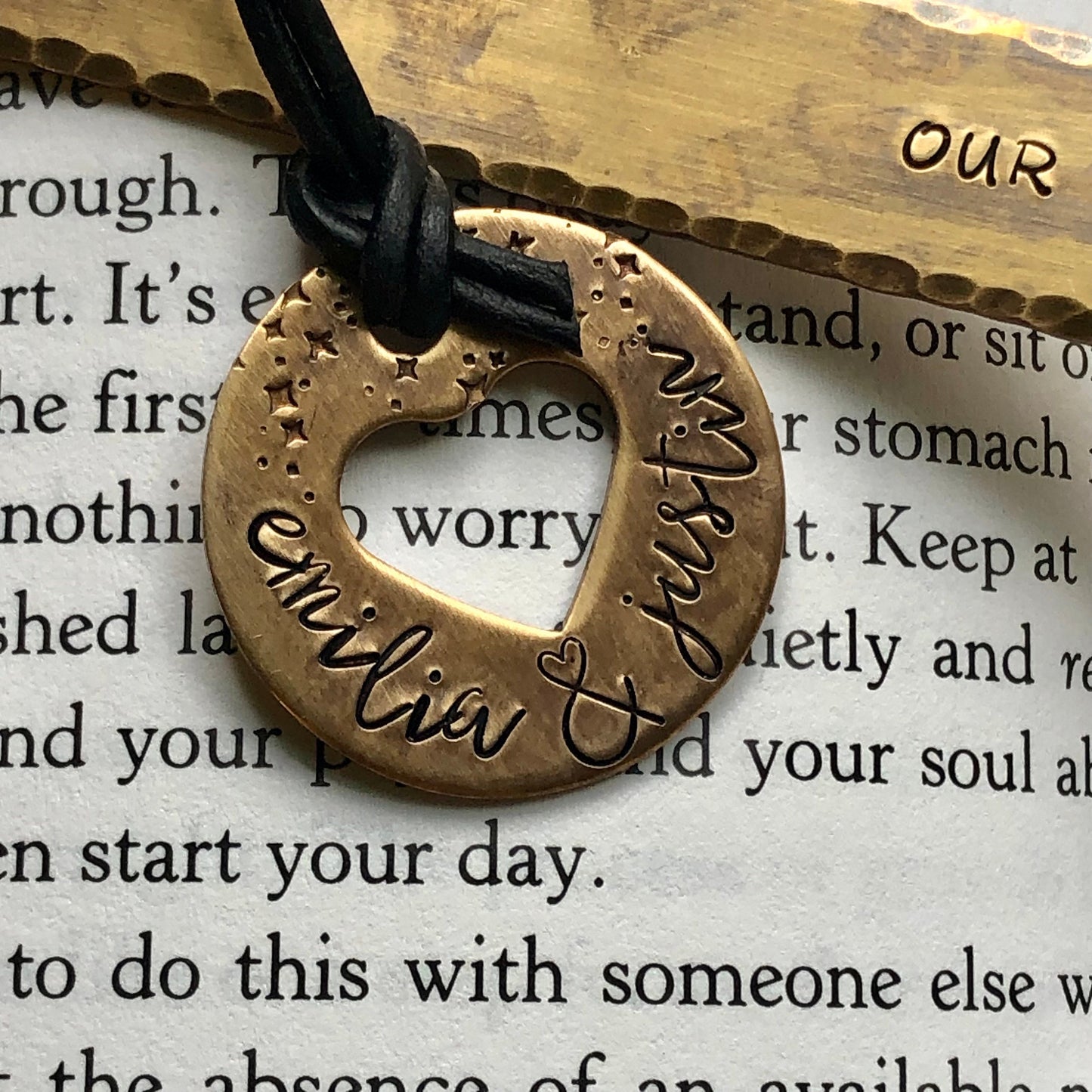 Bronze Anniversary Bookmark, Copper for 7th Anniversary, 8th Anniversary Bronze Bookmark, Gift for Book Lover, Personalized Anniversary Gift